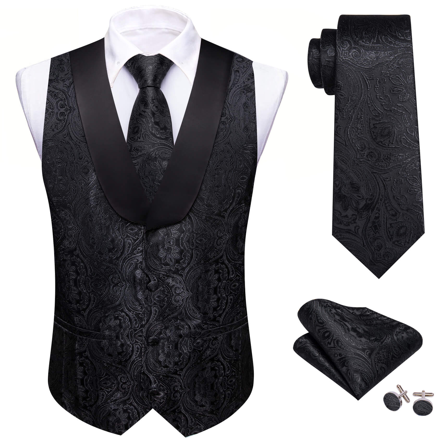  black suit vest for men