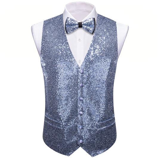 white shirt sky blue no collar vest for wedding mens formal waistcoat set 
