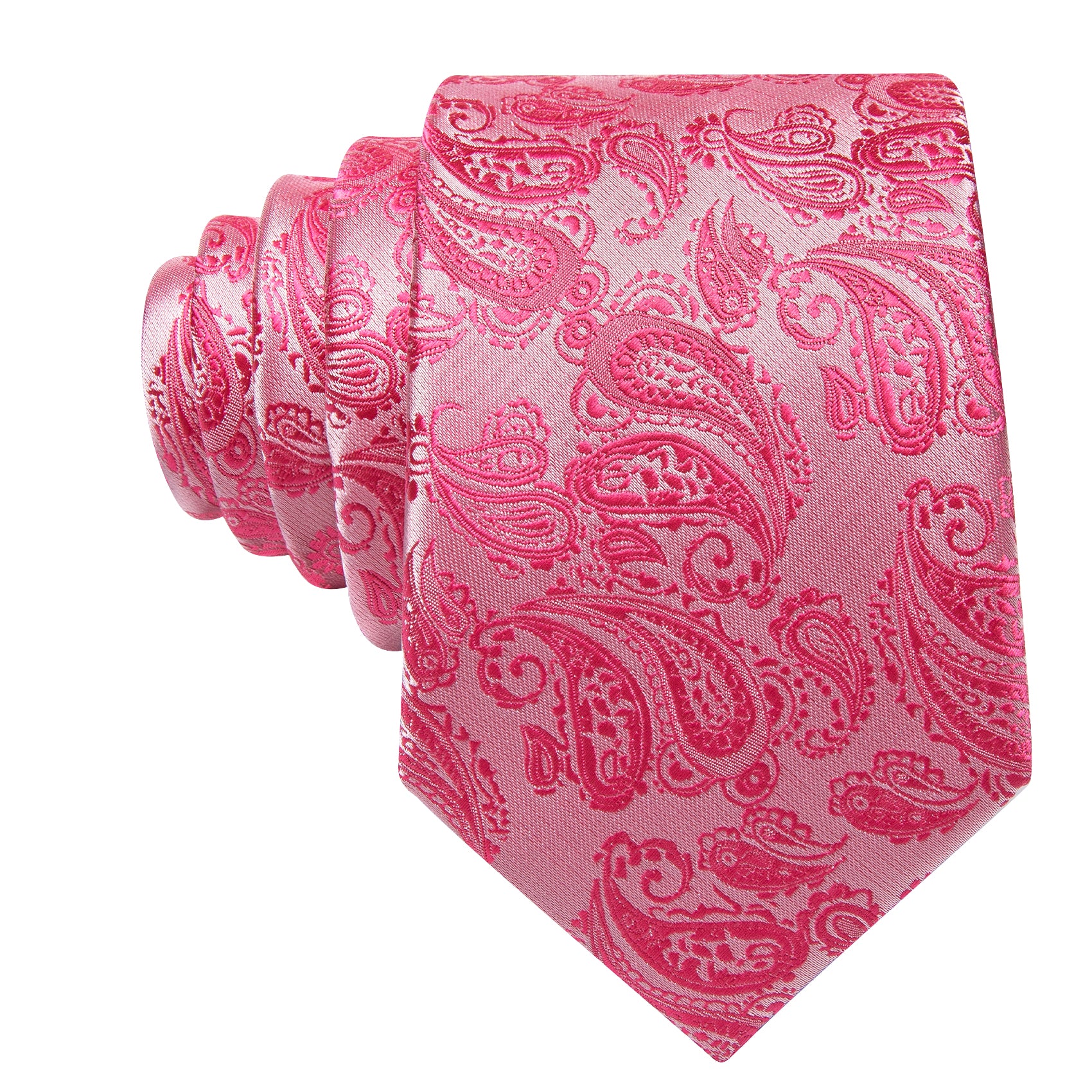 Orchid Paisley Silk 63 Inches Extra Long Tie Hanky Cufflinks Set