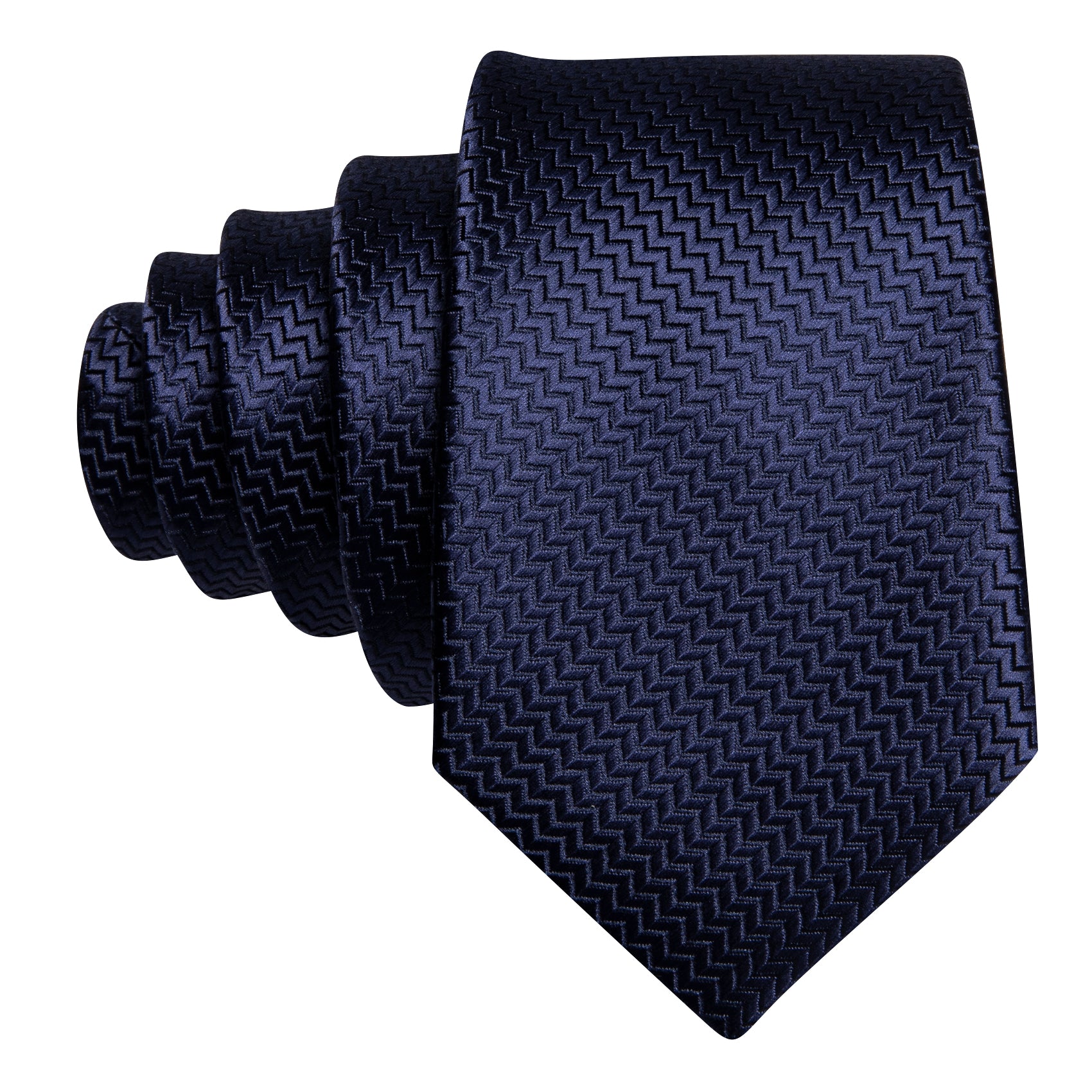 Deep Blue Silk 63 Inches Extra Long Tie Pocket Square Cufflinks Set
