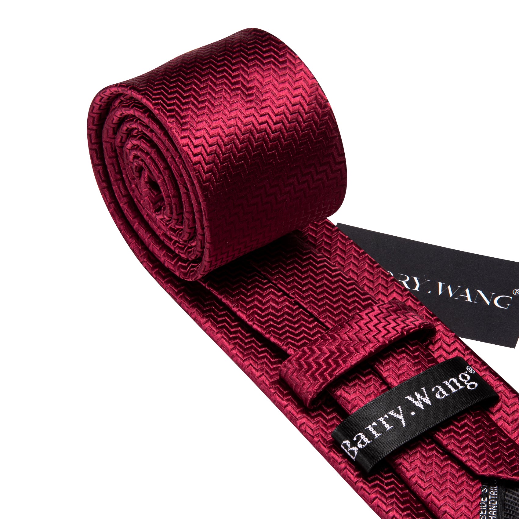 Burgundy Red Silk 63 Inches Extra Long Tie Pocket Square Cufflinks Set