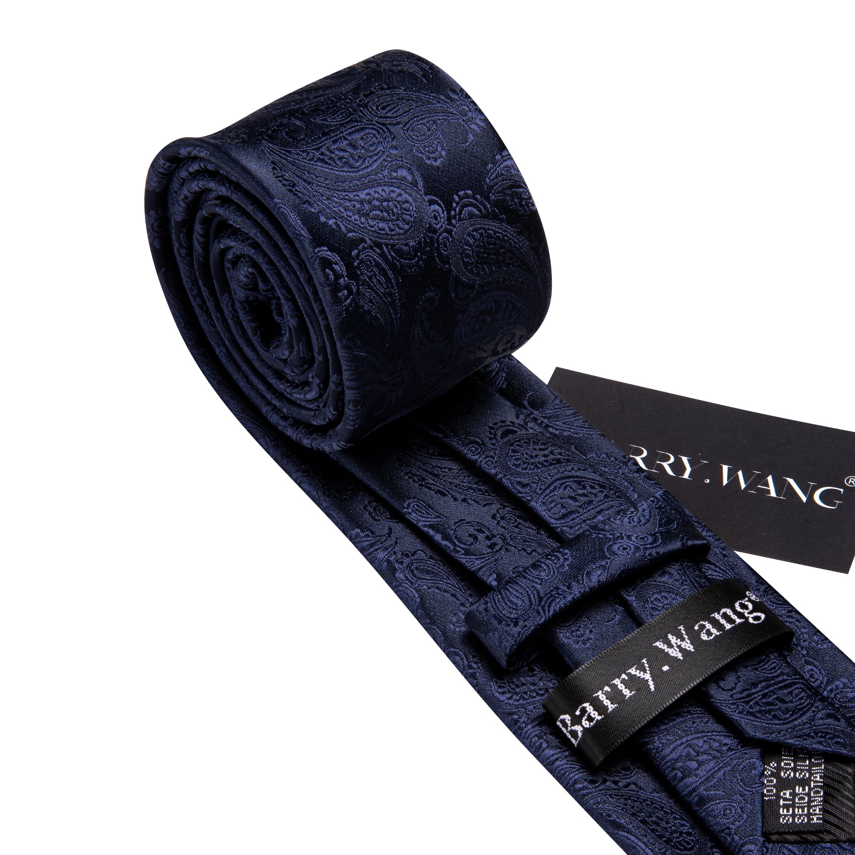 Salvia Blue Paisley Silk 63 Inches Extra Long Tie Pocket Square Cufflinks Set