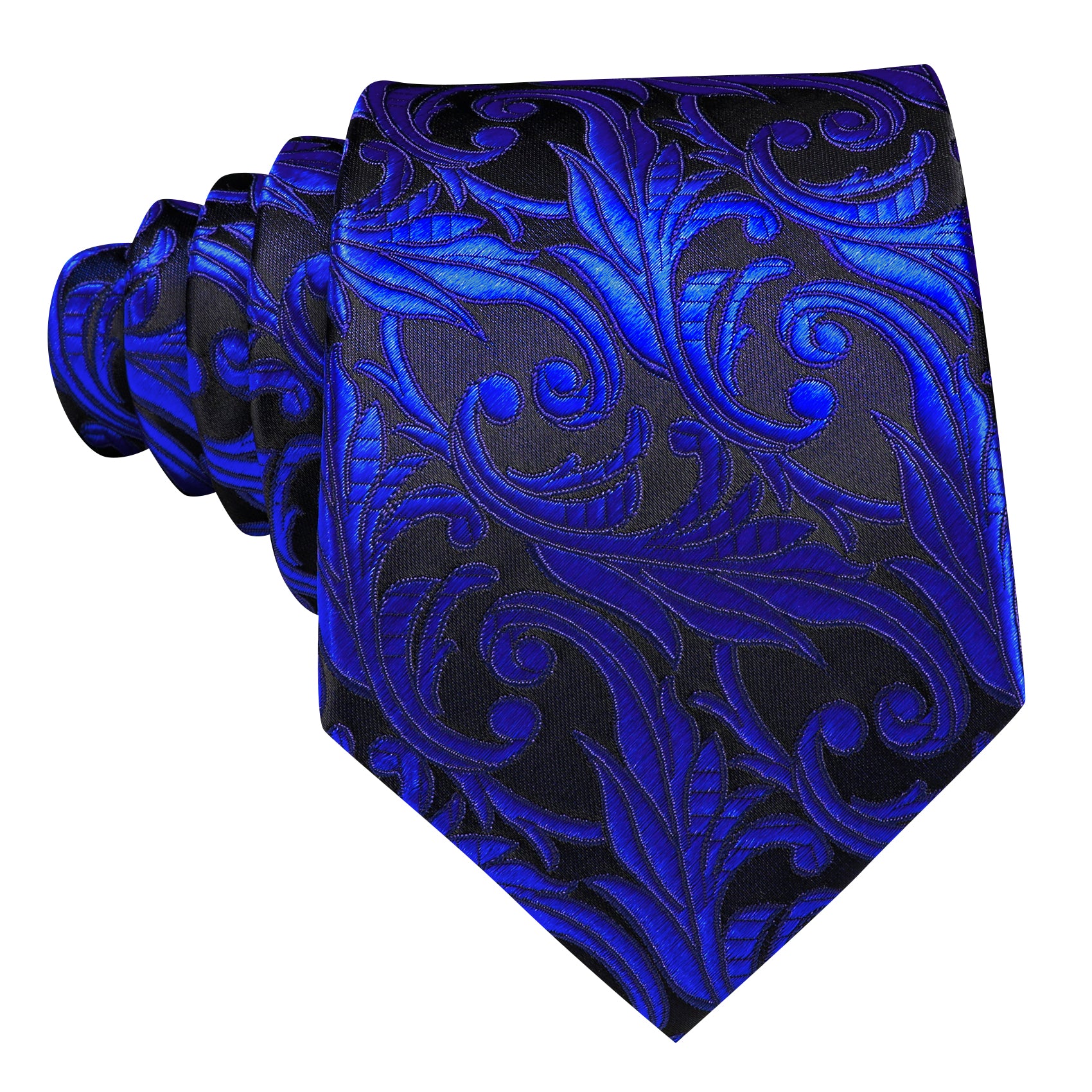 Cobalt Blue Paisley Wedding Tie Handkerchief Cufflinks Set