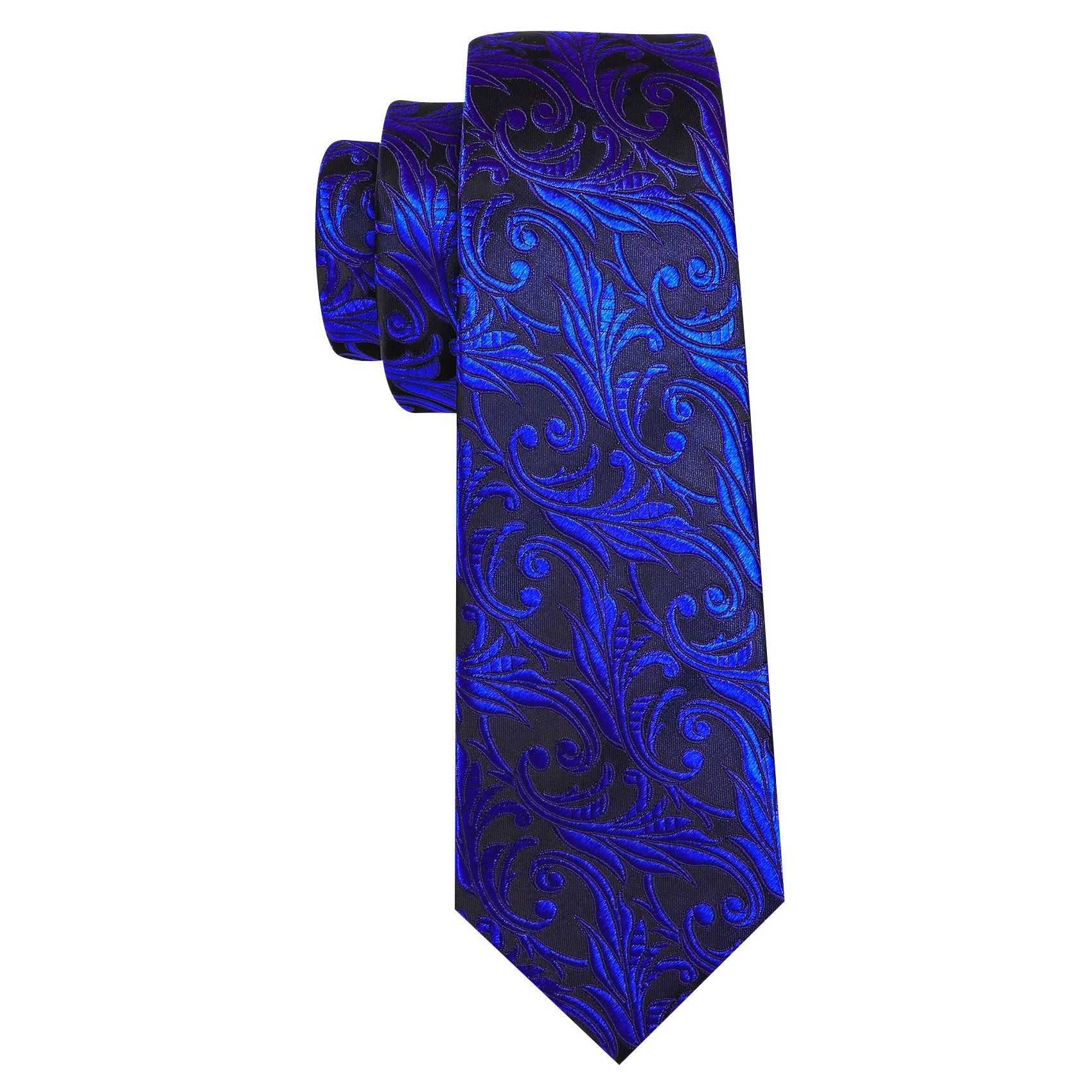  Cobalt Blue Paisley Wedding Tie Handkerchief Cufflinks Set