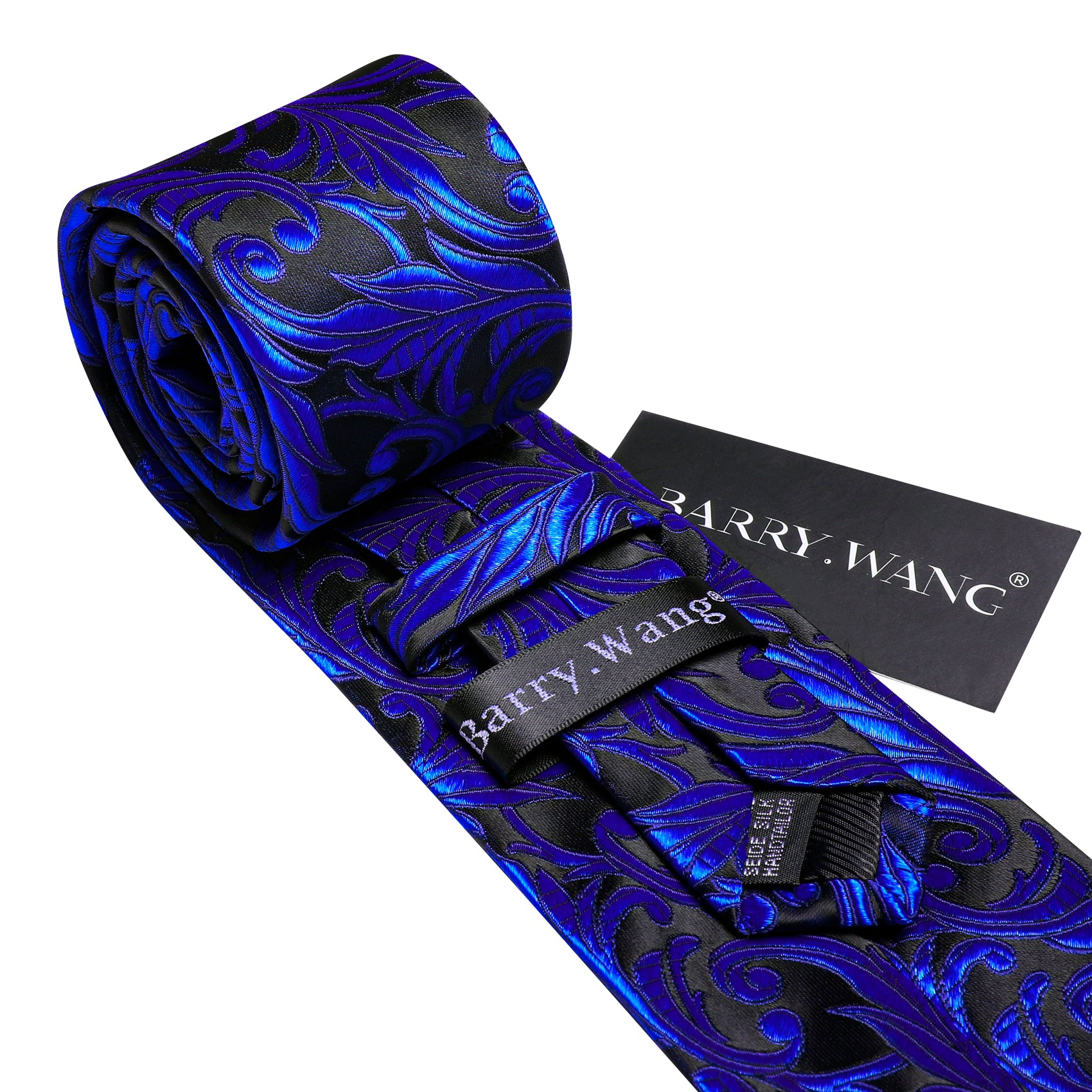  Cobalt Blue Paisley Wedding Tie Handkerchief Cufflinks Set