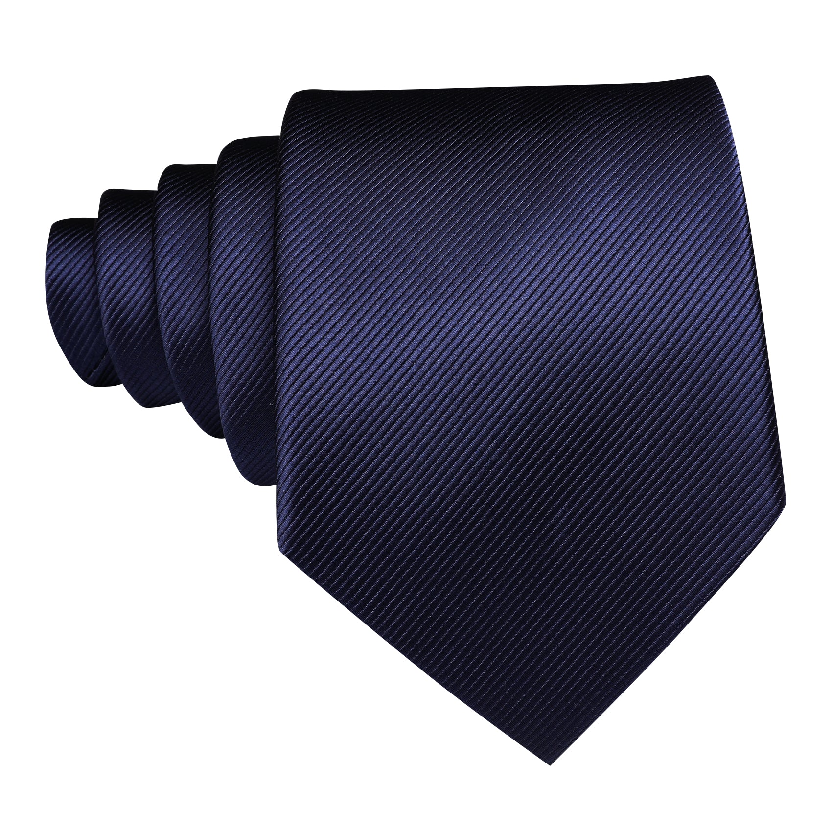  Deep Blue Tie Solid Silk Necktie Handkerchief Cufflinks Set
