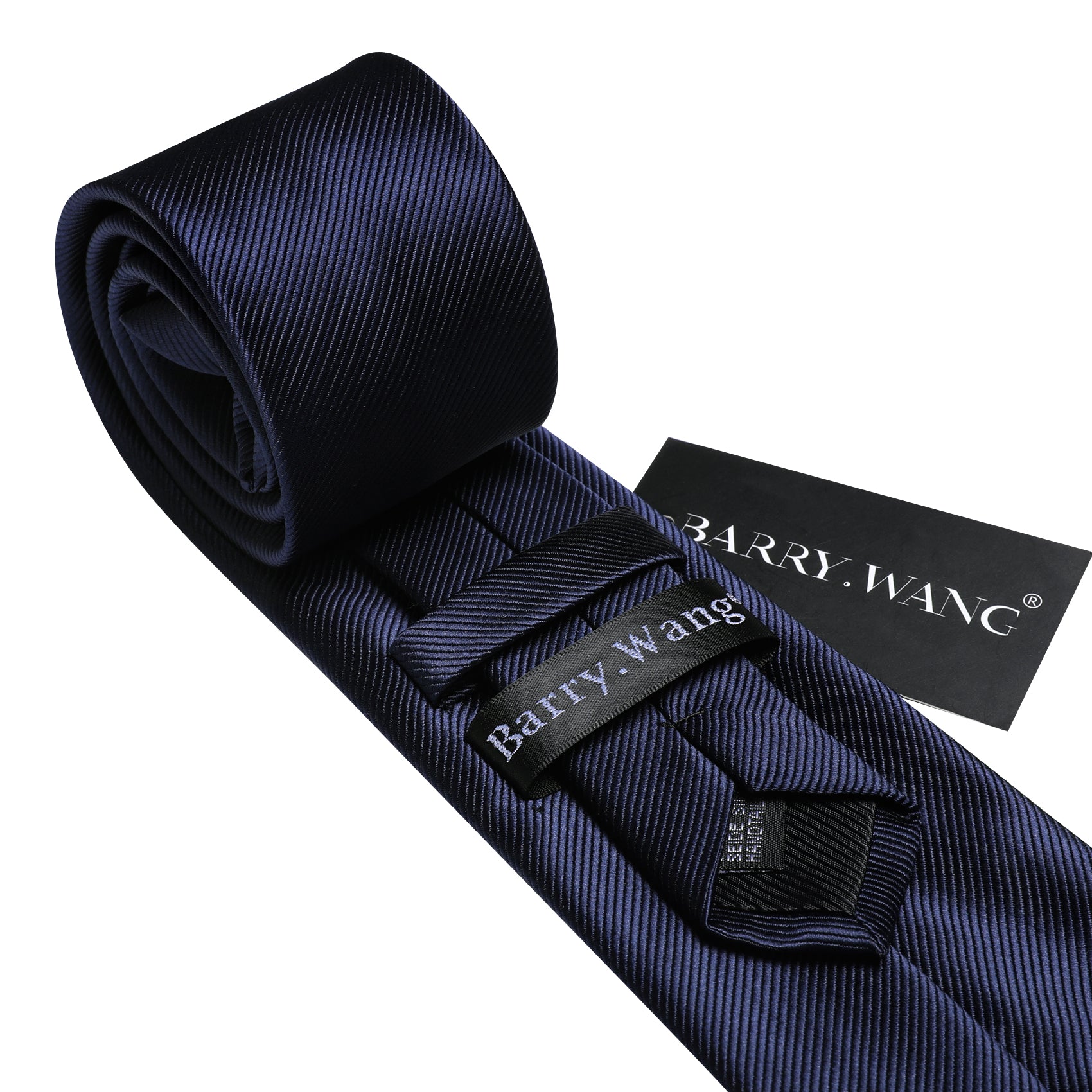 Deep Blue Solid Silk Tie Handkerchief Cufflinks Set