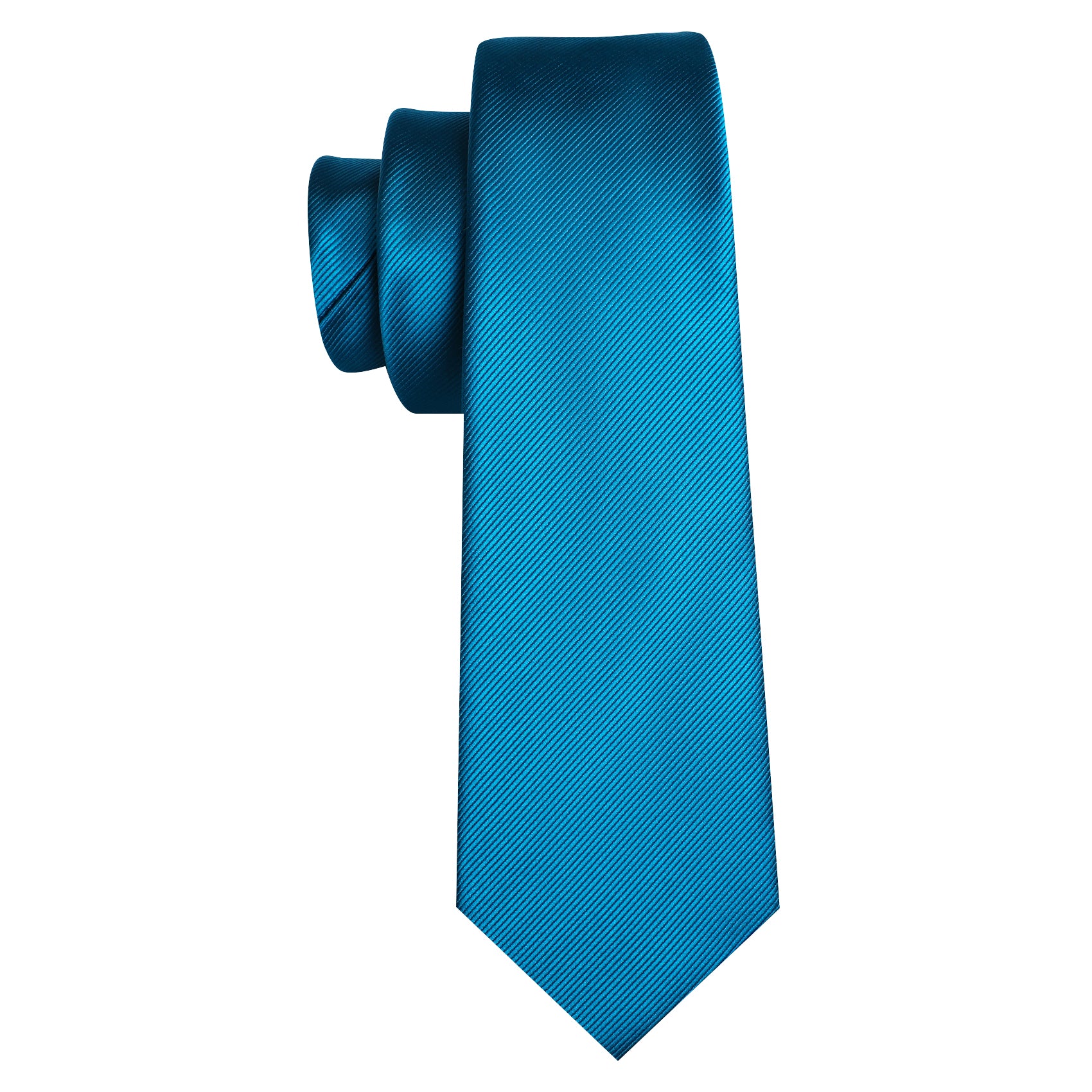 Sky Blue Solid Silk Tie Handkerchief Cufflinks Set
