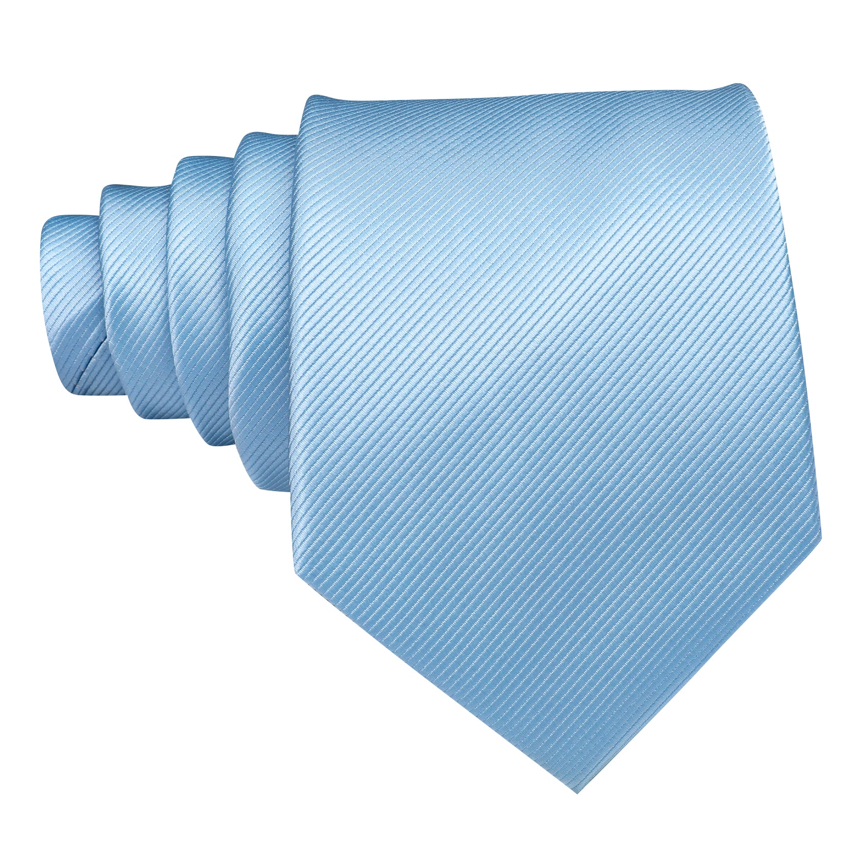 Light Cornflower Blue Tie Solid Necktie Hanky Cufflinks Set