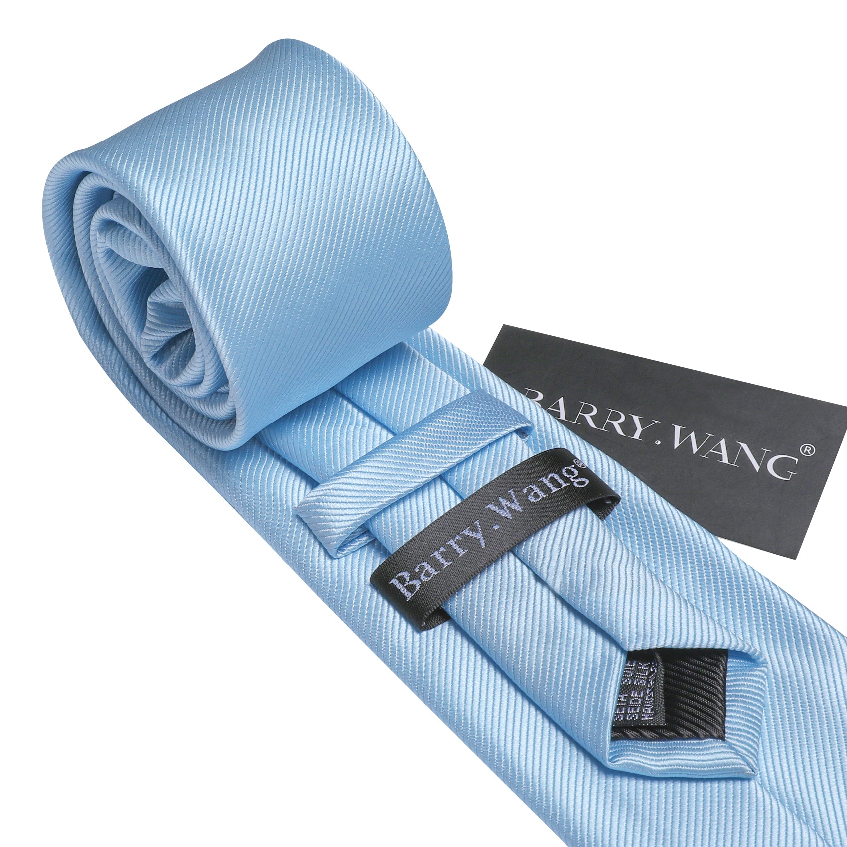 Light Cornflower Blue Tie Solid Necktie Hanky Cufflinks Set