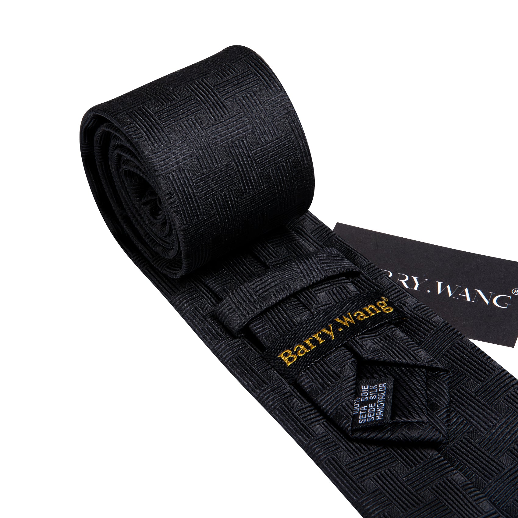 Black Striped Silk Tie Pocket Square Cufflinks Set