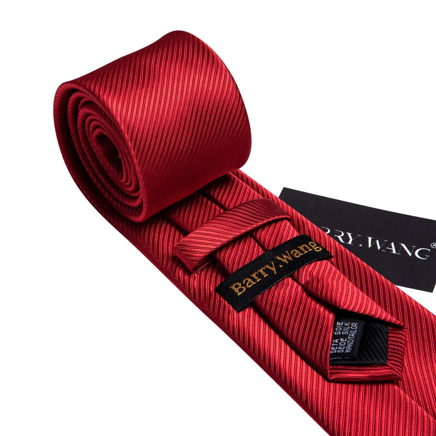 Strong Red Solid Silk Tie Pocket Square Cufflinks Set