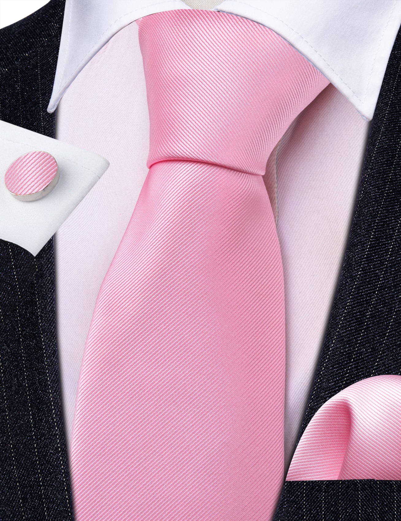 blue suit pink tie