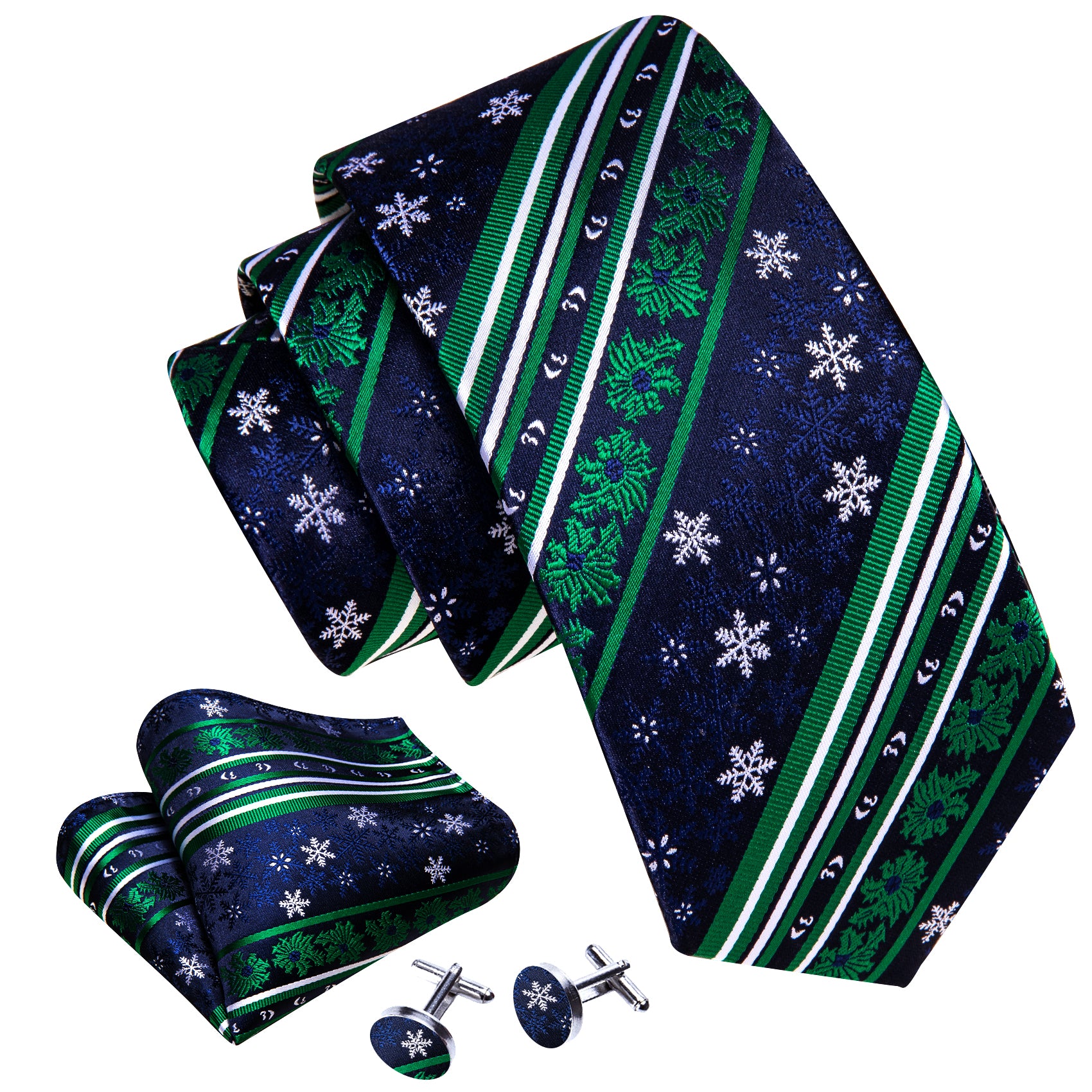 mens navy blue tie gren ties white snowflake novelty men's necktie 