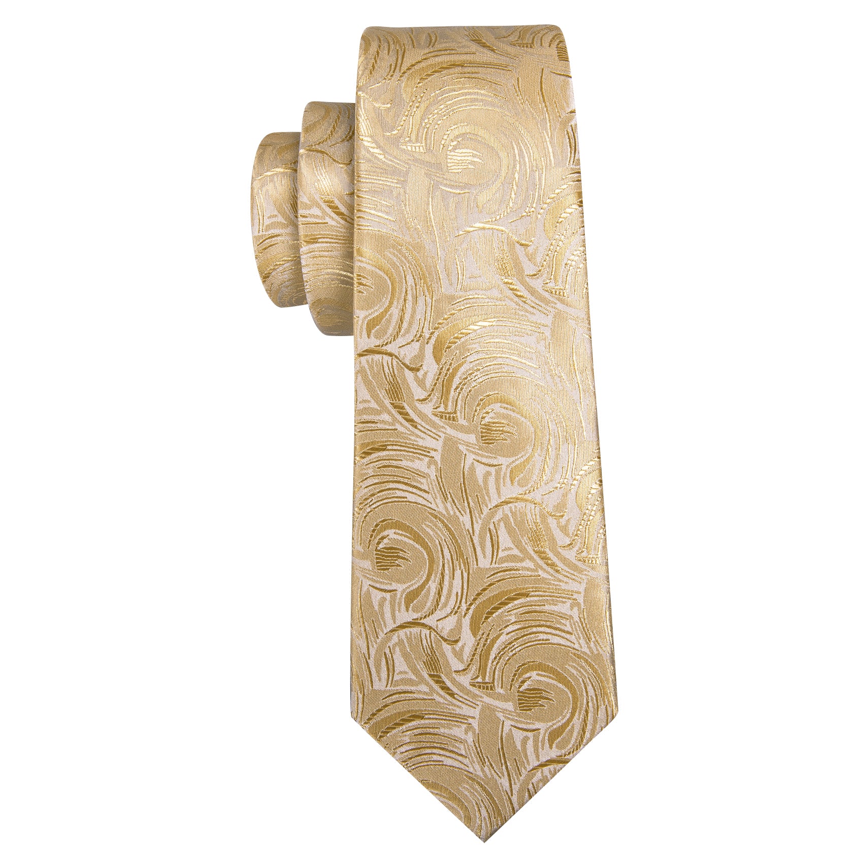 Burlywood Floral Silk Tie Handkerchief Cufflinks Set