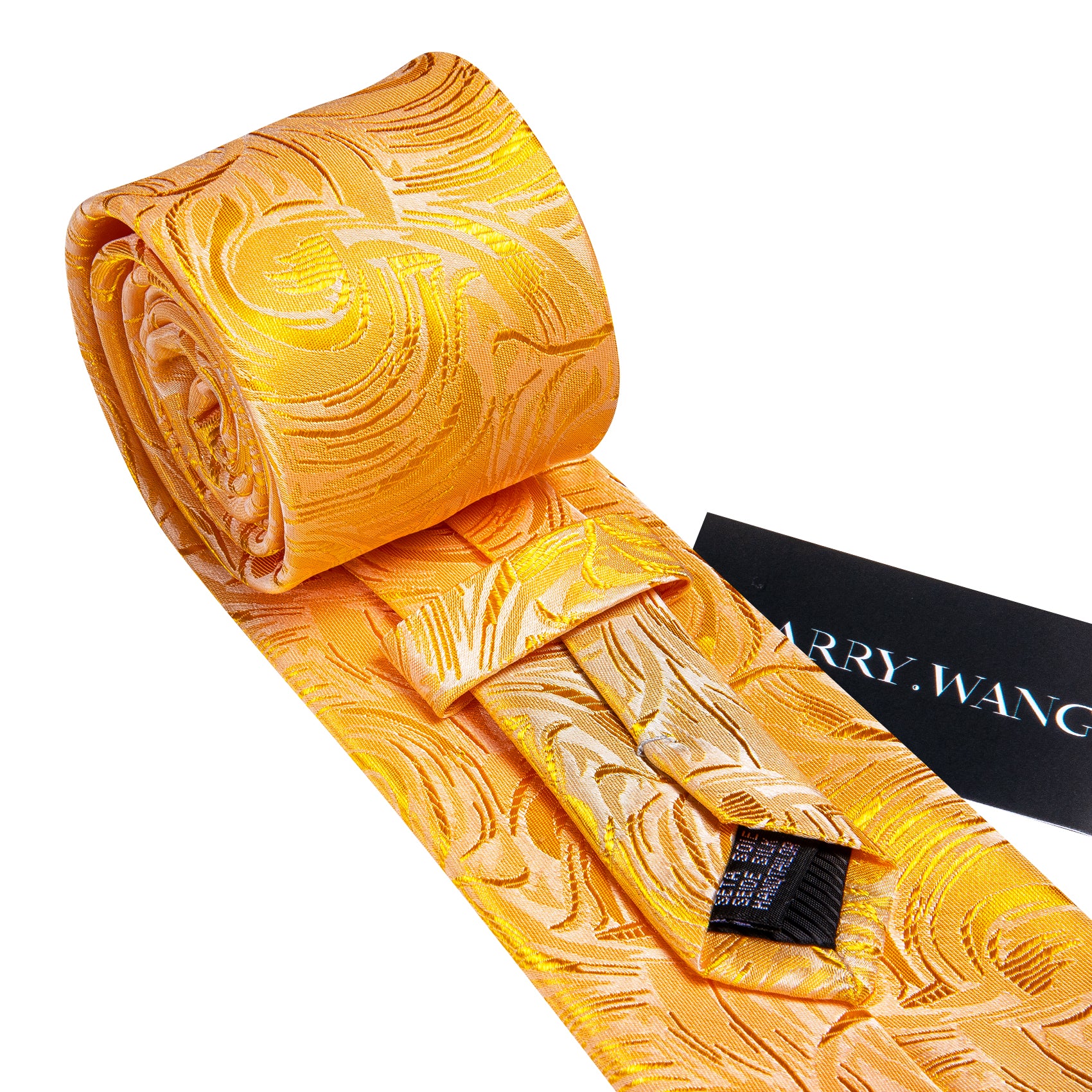 Marigold Paisley Silk Tie Handkerchief Cufflinks Set