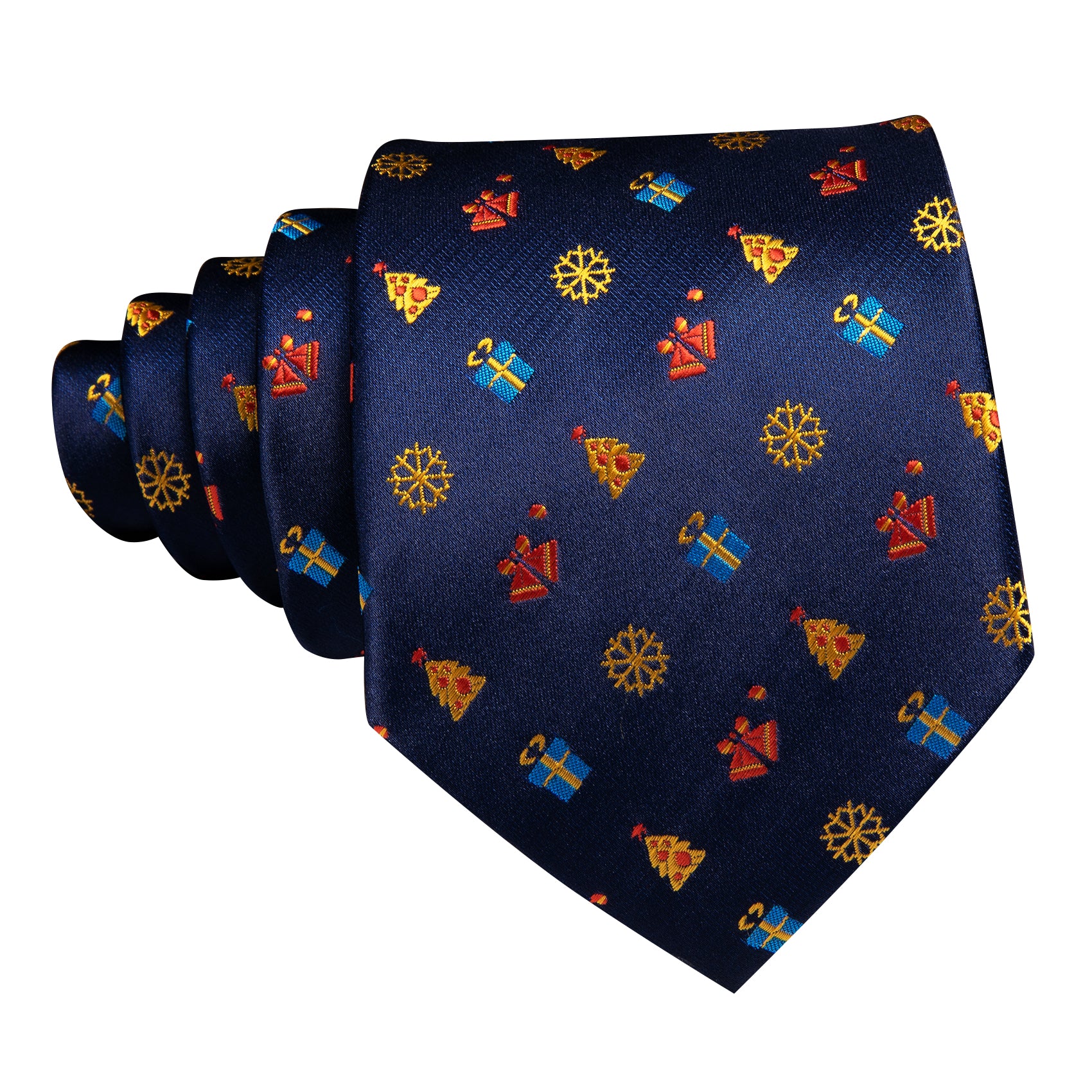 Christmas Blue Pattern Mens Tie Hanky Cufflinks Set