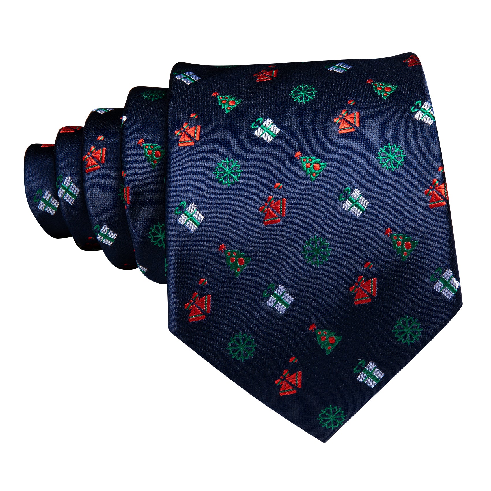 Christmas Blue Red Pattern Mens Tie Hanky Cufflinks Set