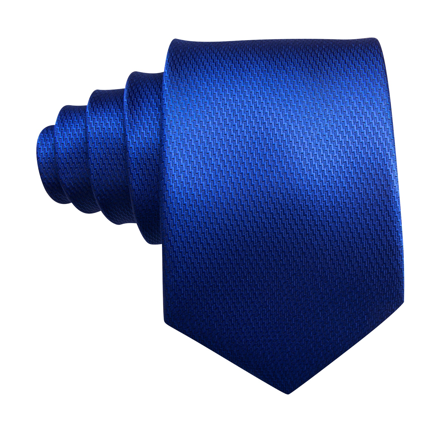  Cobalt Blue Solid Silk Men's Tie Handkerchief Cufflinks Set