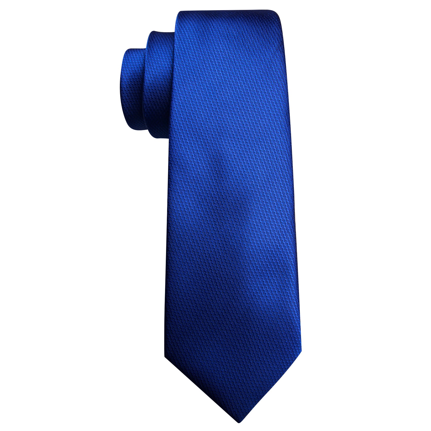 Cobalt Blue Solid Silk Tie Handkerchief Cufflinks Set
