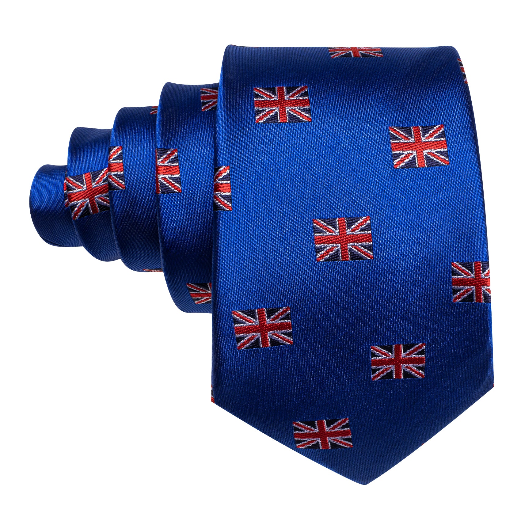 Cerulean Blue Floral Silk Barry Wang Tie Pocket Square Cufflinks Set