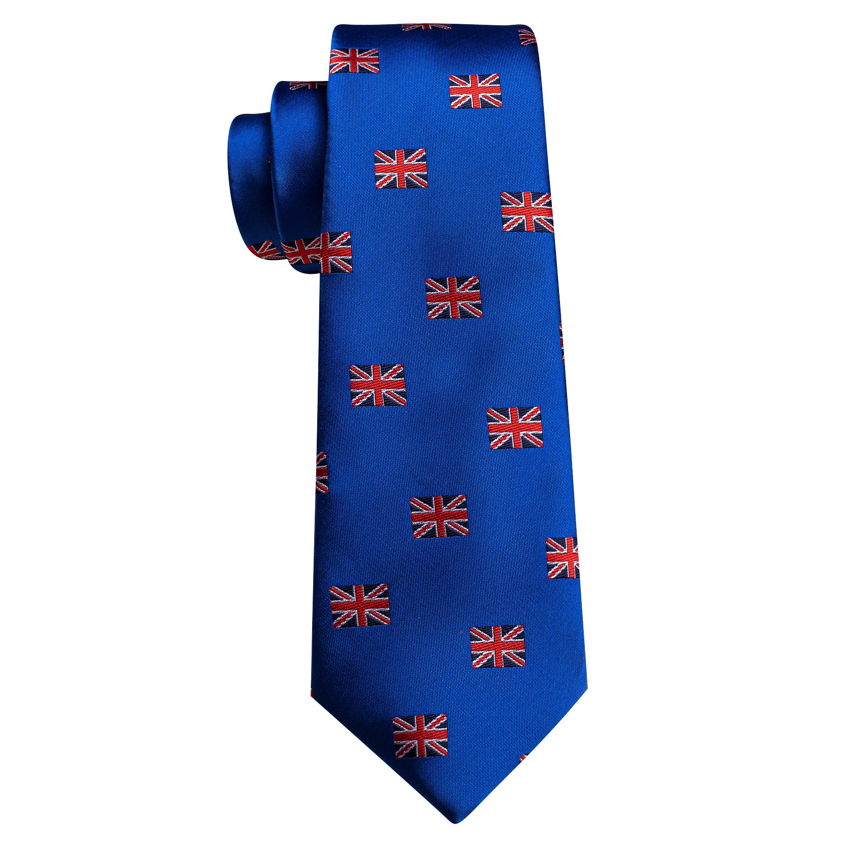 Cerulean Blue Floral Silk Barry Wang Tie Pocket Square Cufflinks Set