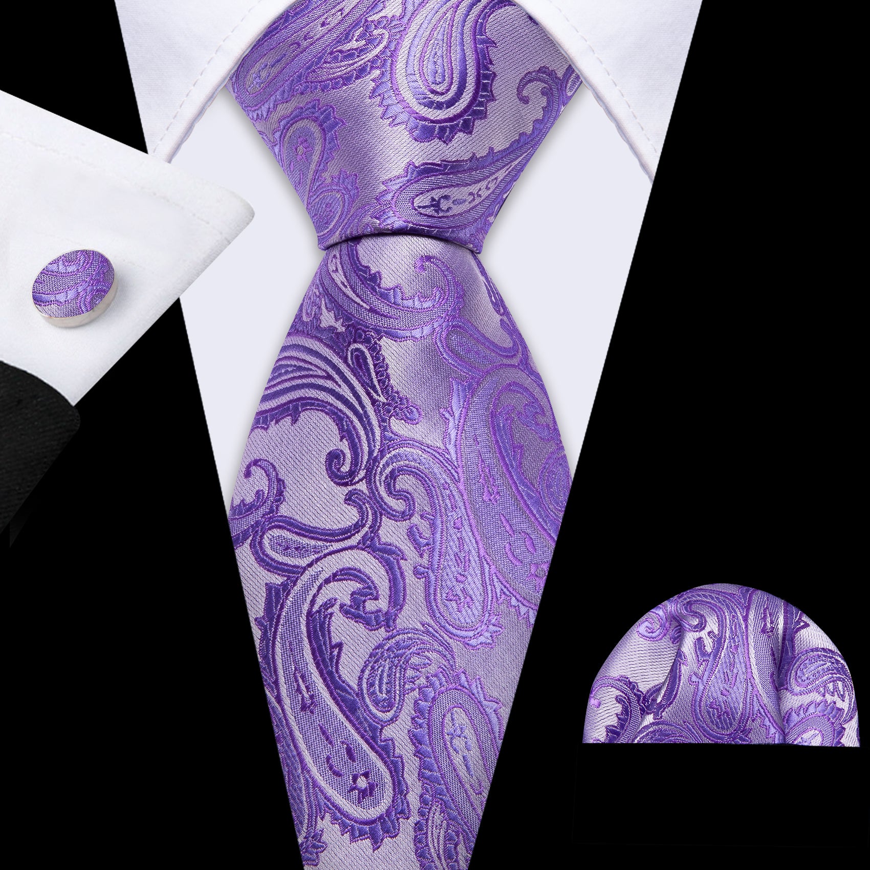 men’s ties purple paisley  necktie 