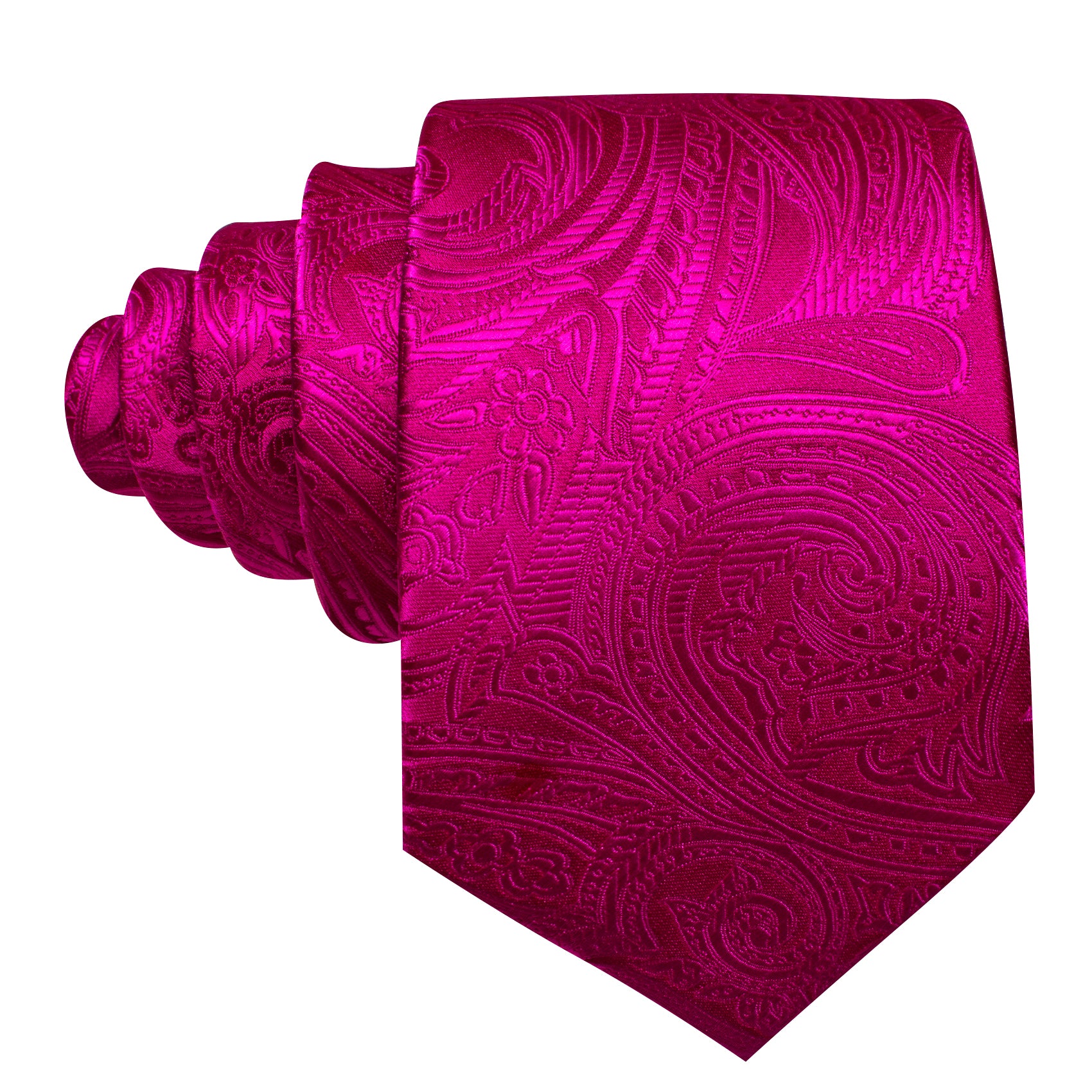 Orchid Paisley Silk Tie Pocket Square Cufflinks Set