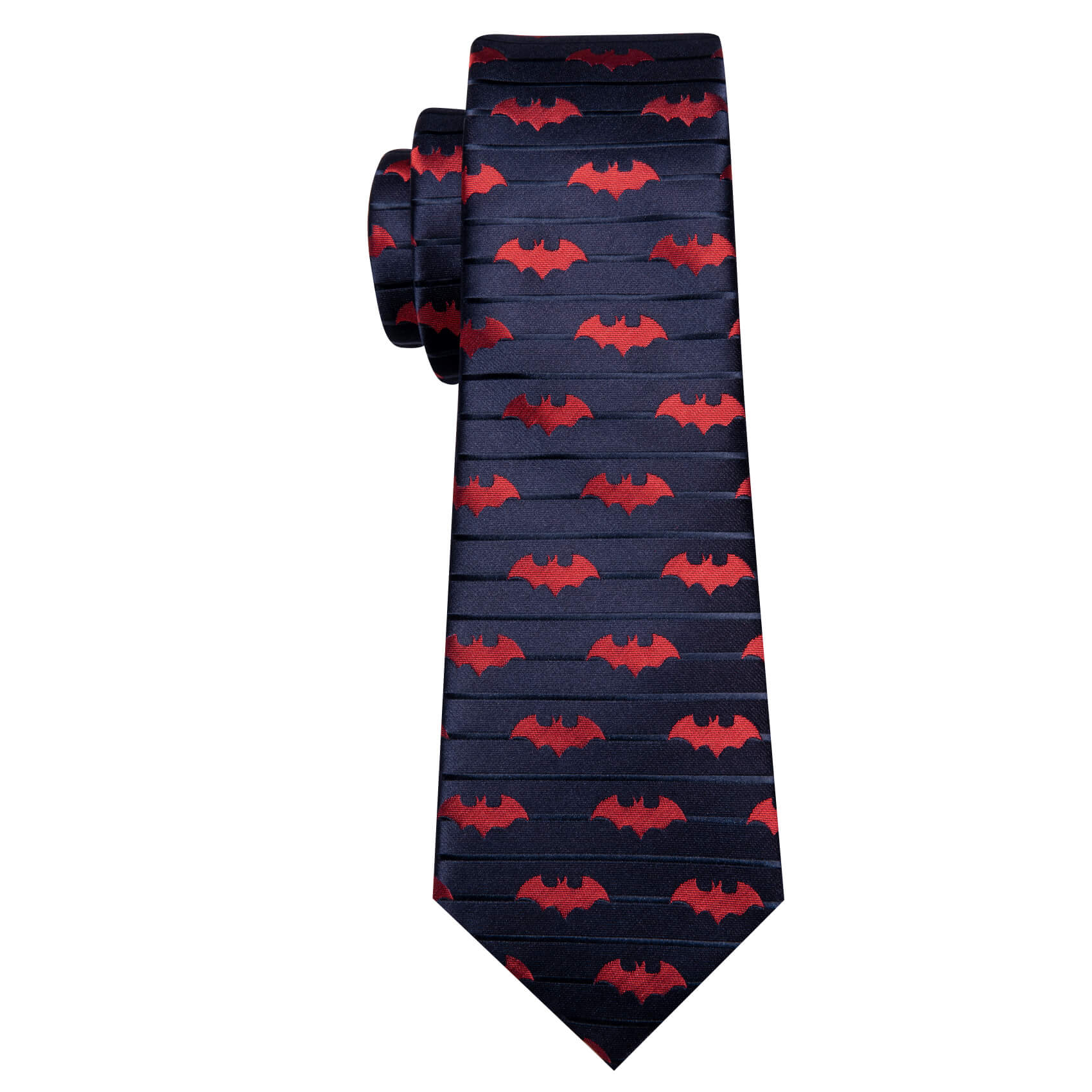 Barry.wang Blue Tie Navy Red Jacquard Woven Bat Men's Silk Tie Set