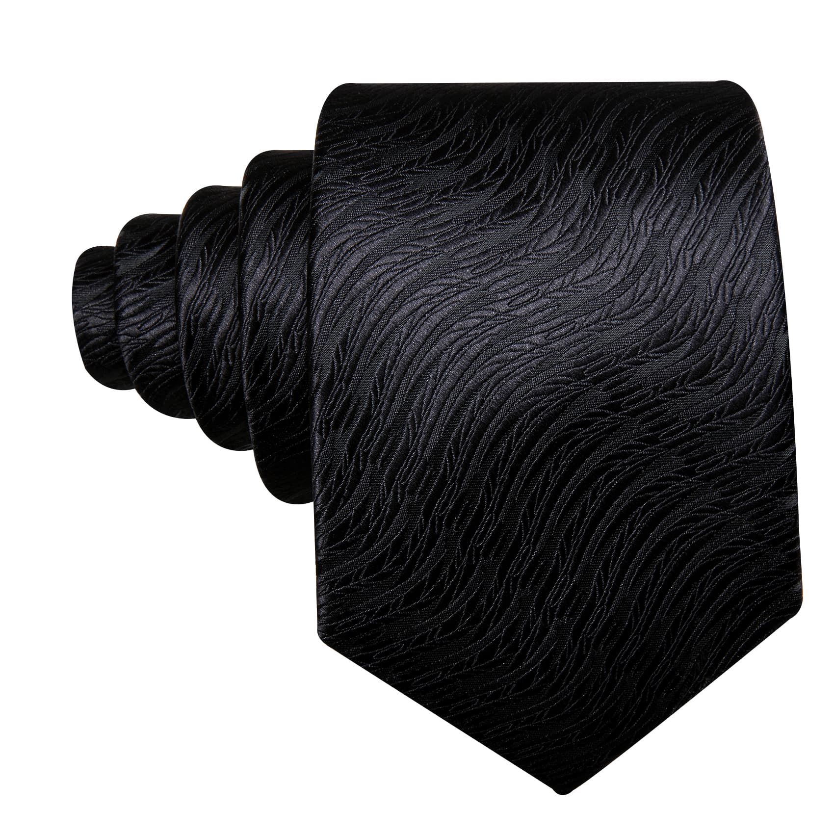  Black tie Geometric Necktie and Cufflinks Wedding Set