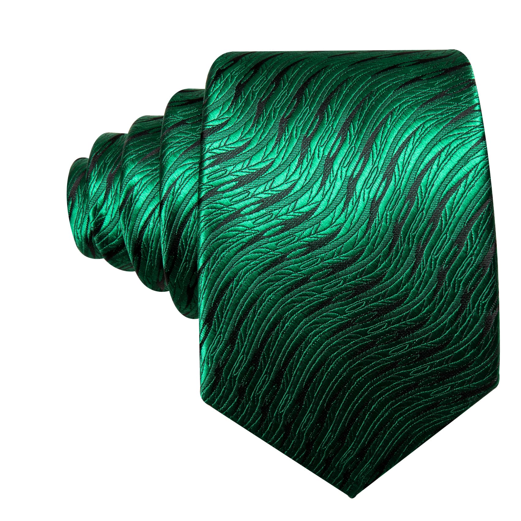 Emerald Green Tie Geometric Wedding Necktie Set