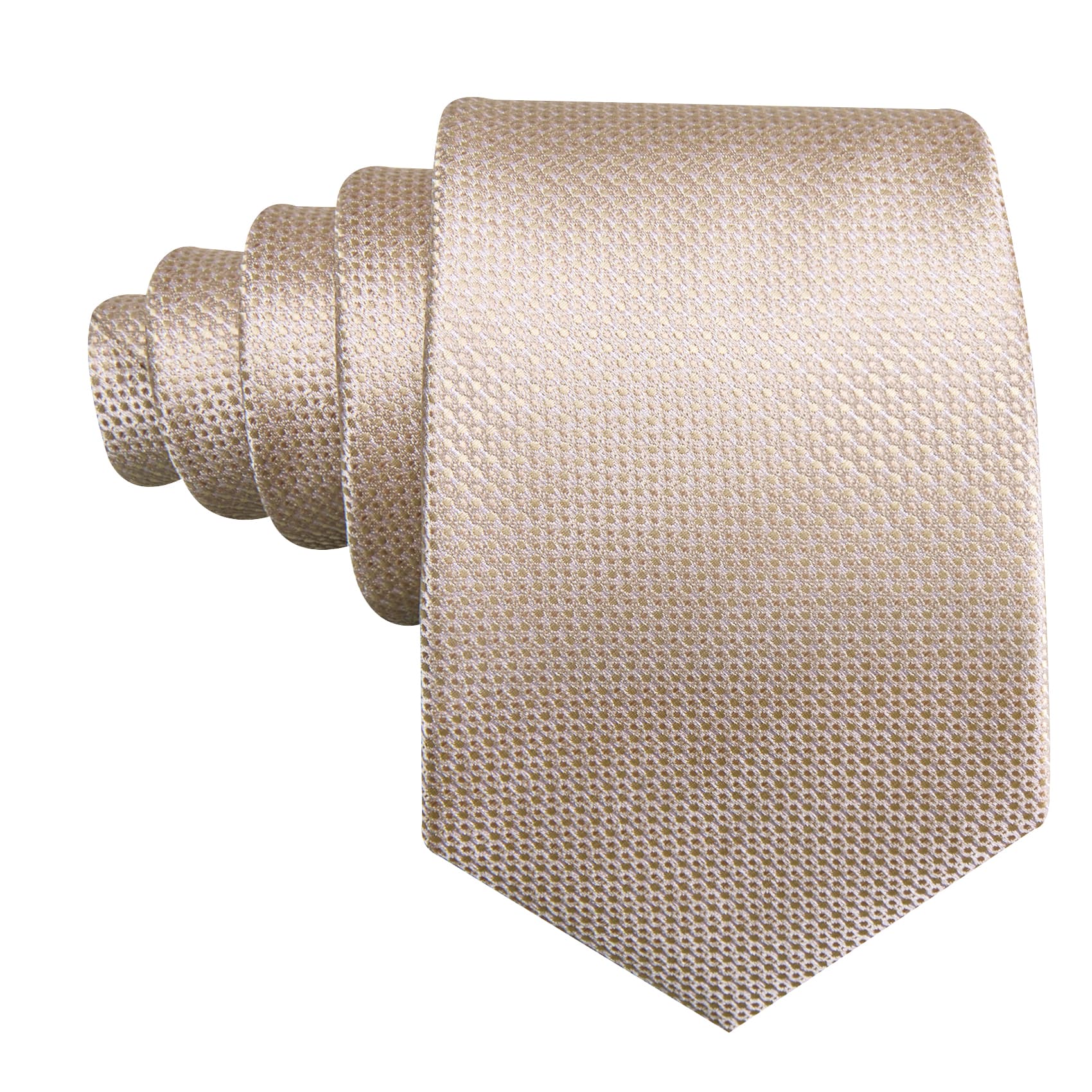 Champagne Beige Geometric Necktie Men's Tie Set for Wedding