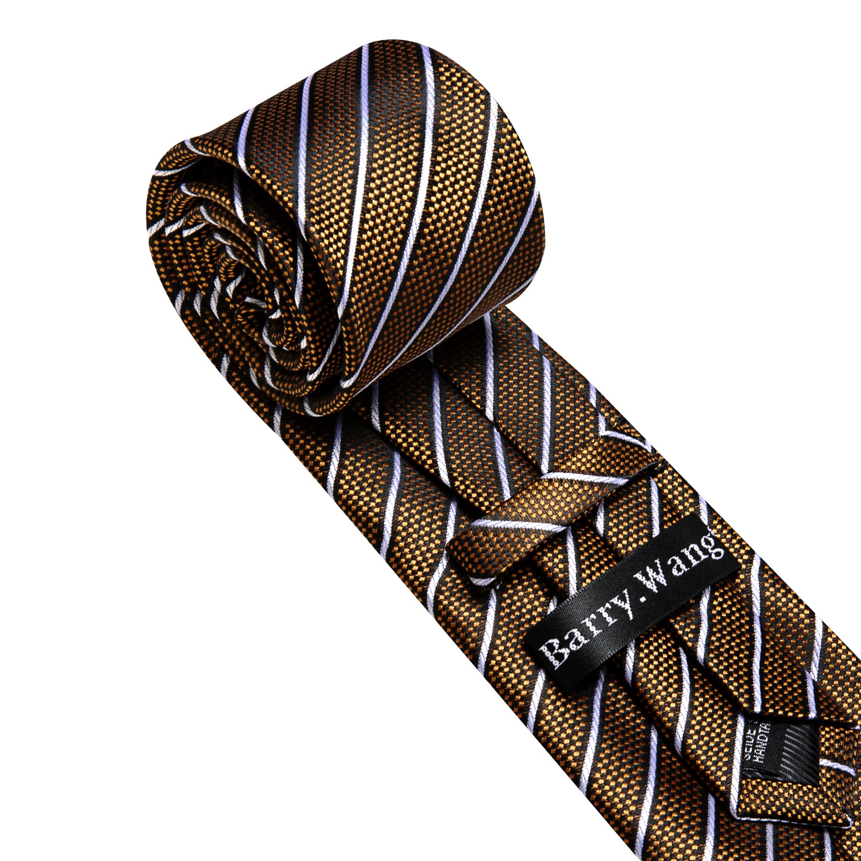 Barry. Wang Gold Dots Tie Black White Lines Necktie Men's Tie Set