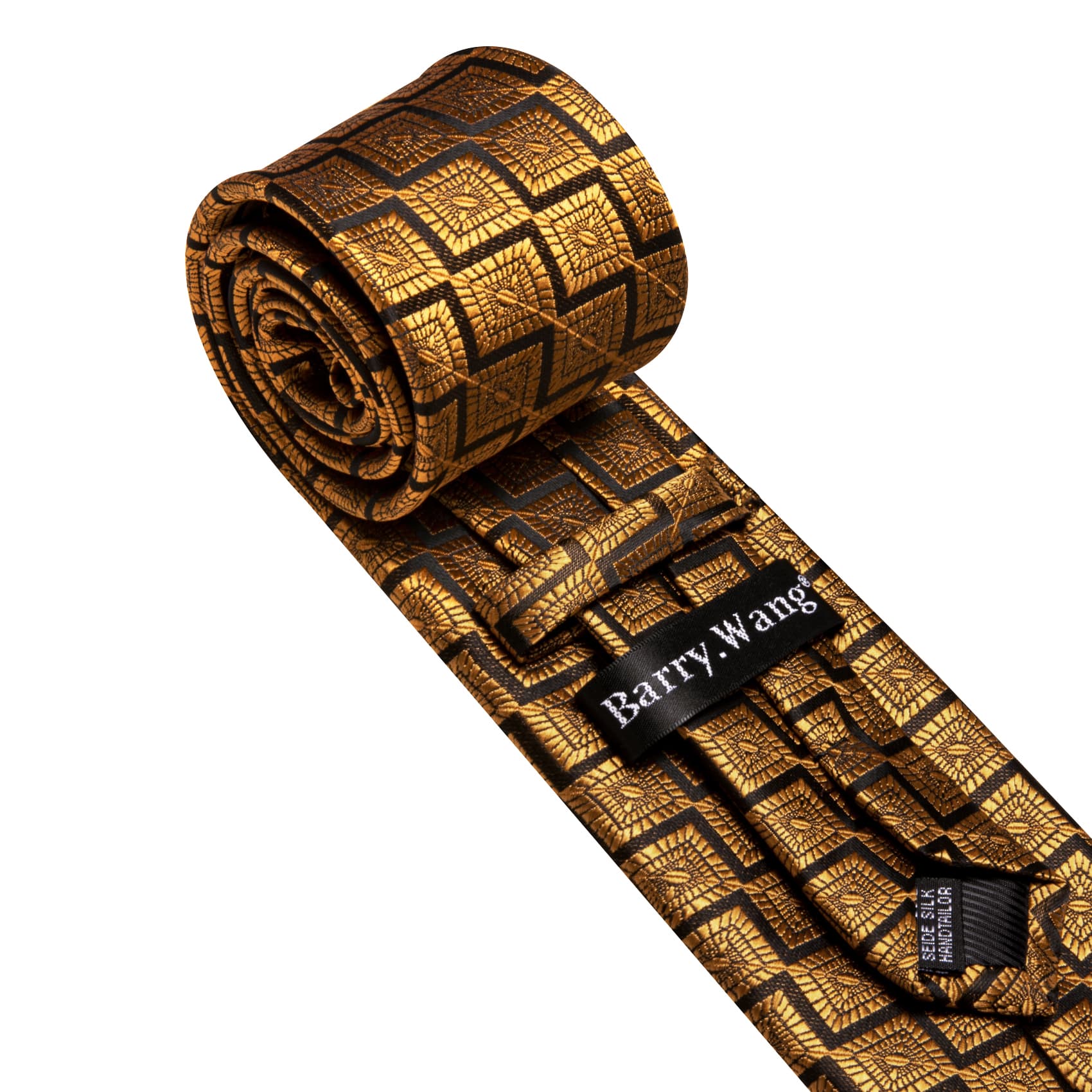 Black Tie Gold Jacquard Novelty Necktie Men's Tie Set