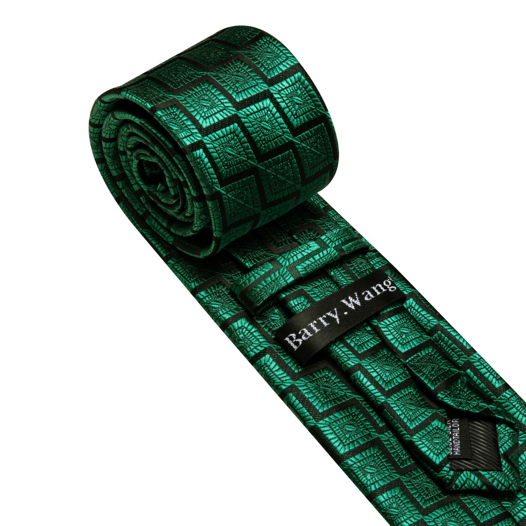  Emerald Green Tie Jacquard Geometric Men's Necktie Set