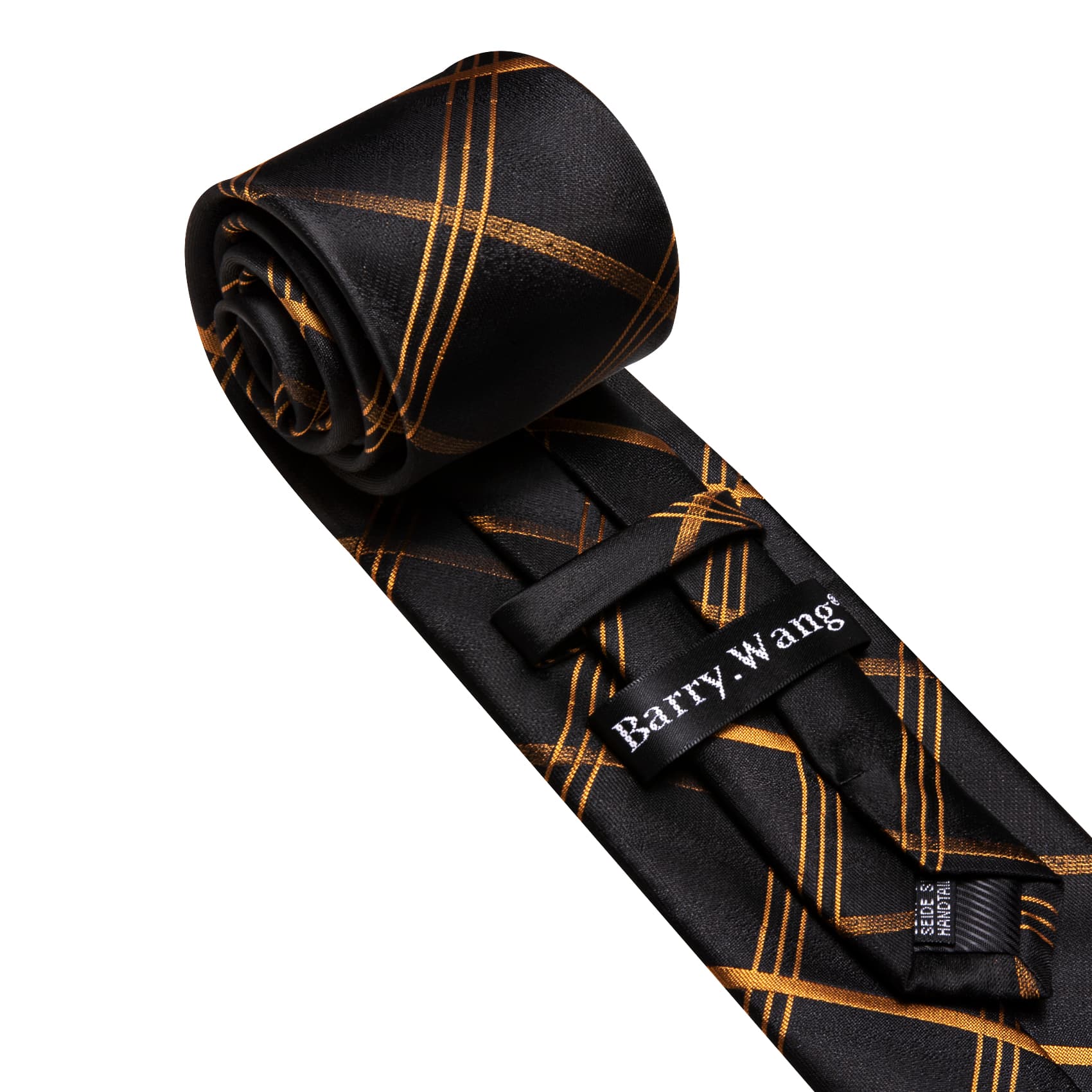  Black Tie Peru Brown Pinstripes Jacquard Striped Necktie Set