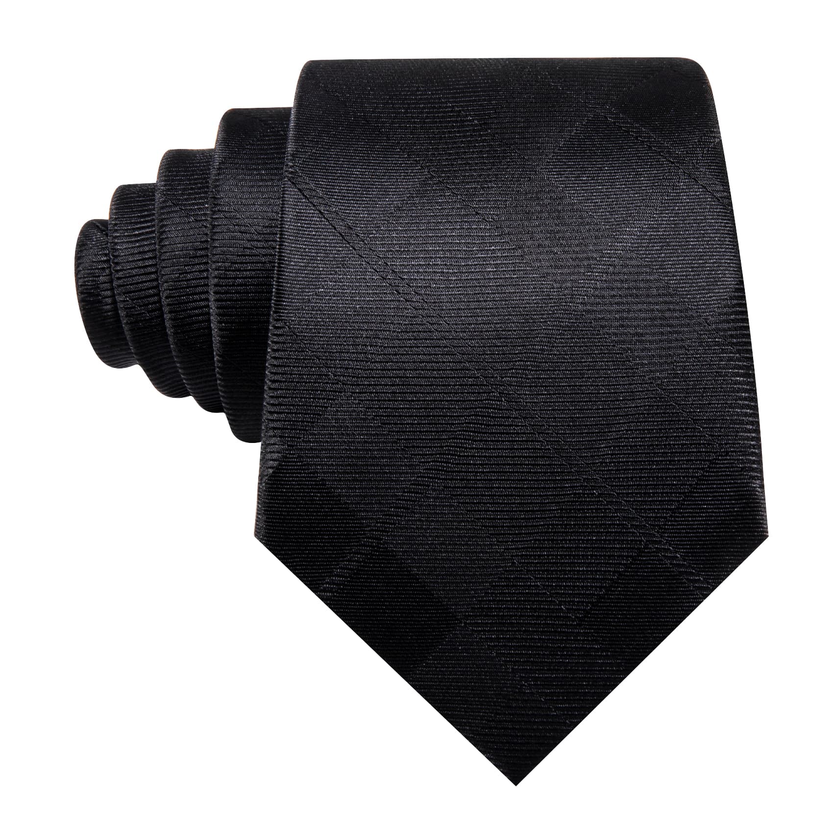 Black Tie Plaid Necktie for Wedding Men's Business Set