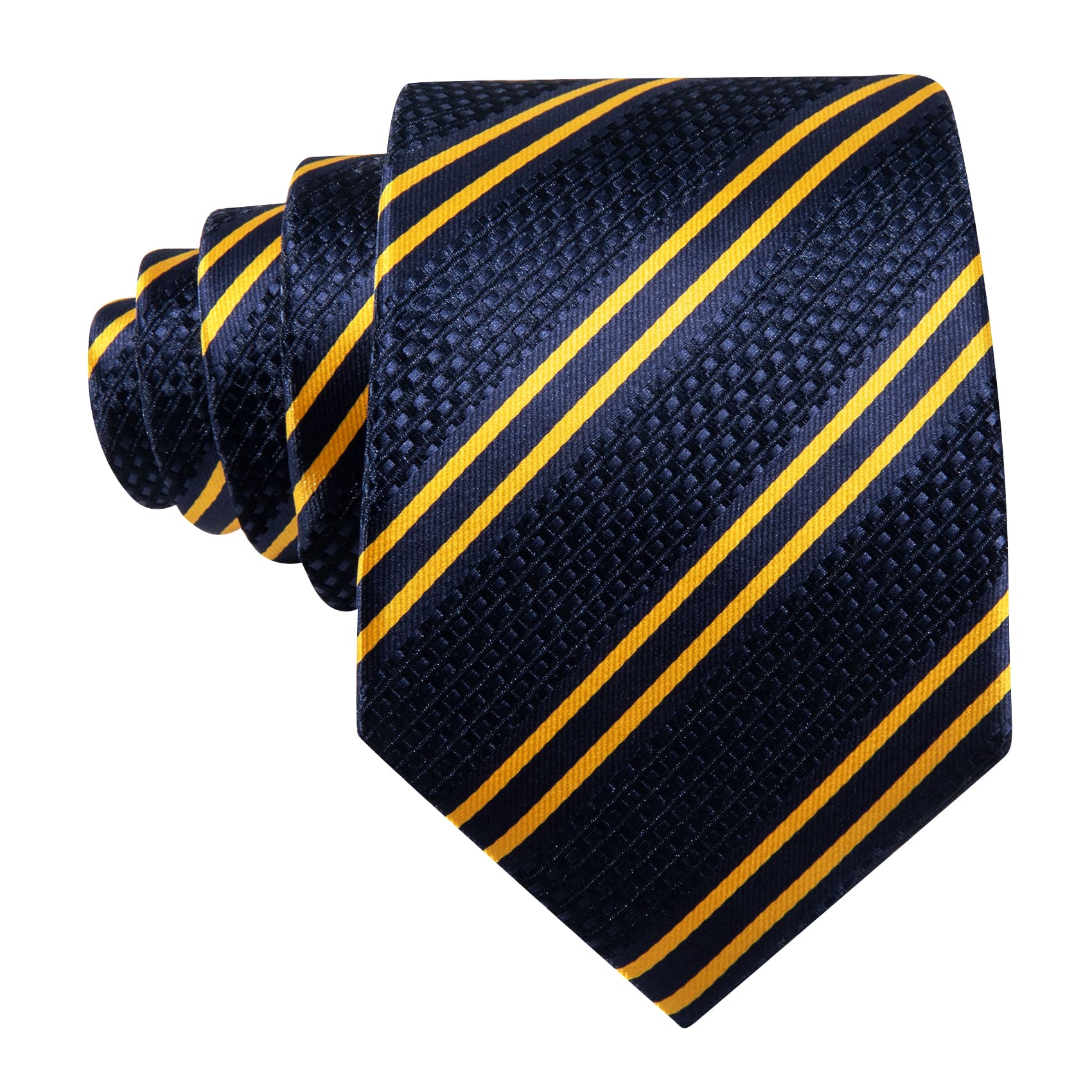  Blue Striped Tie with Yellow Stripes Men's Business Set