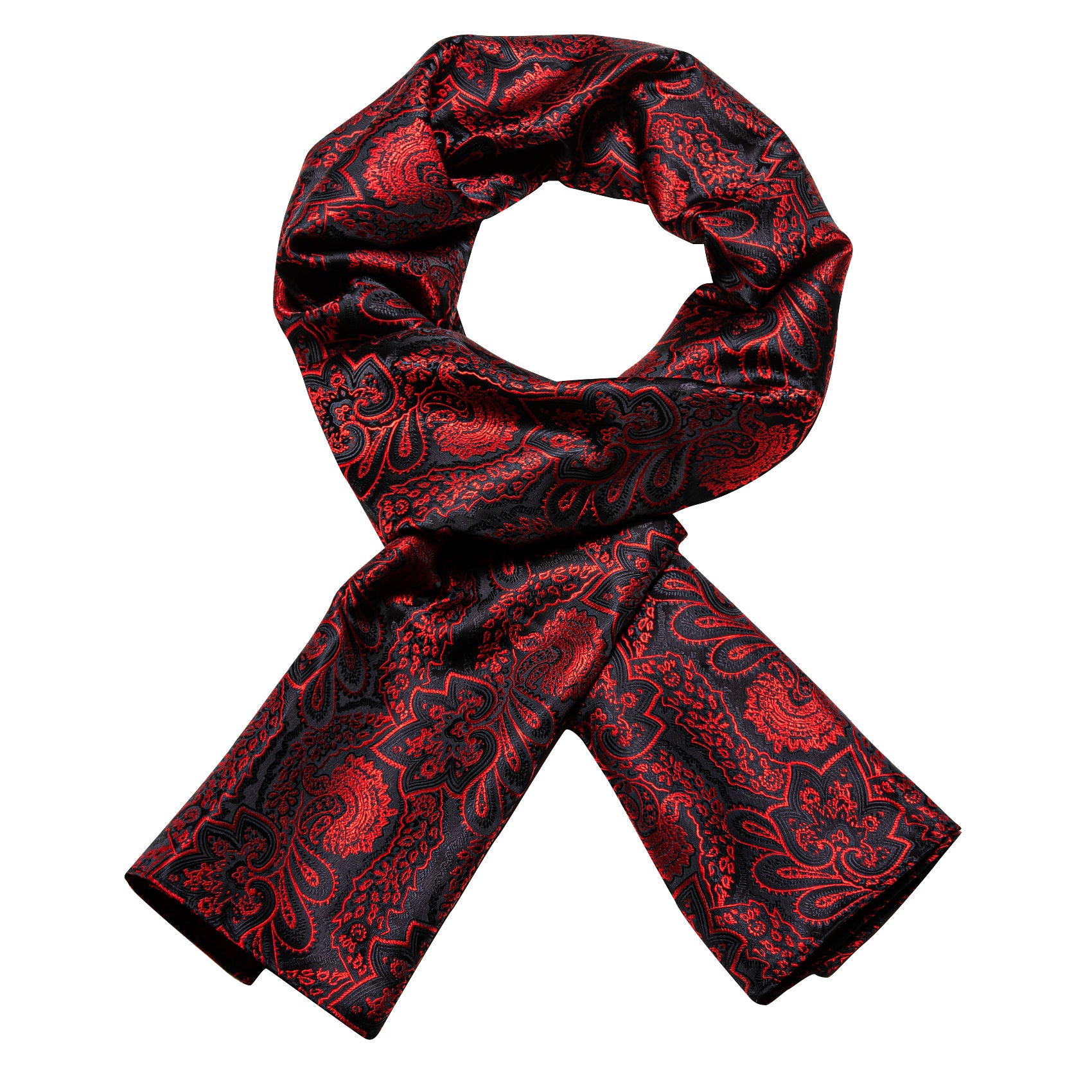 Red Black Paisley Scarf