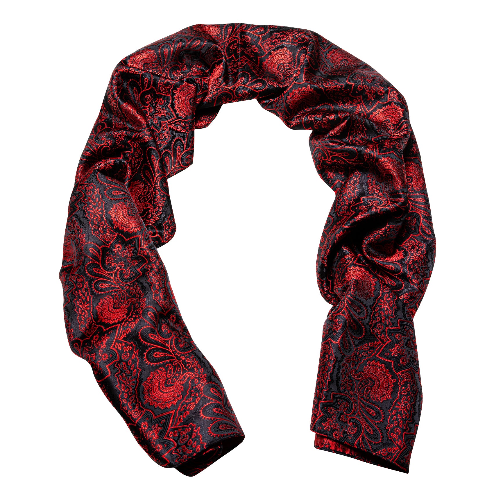 Red Black Paisley Scarf