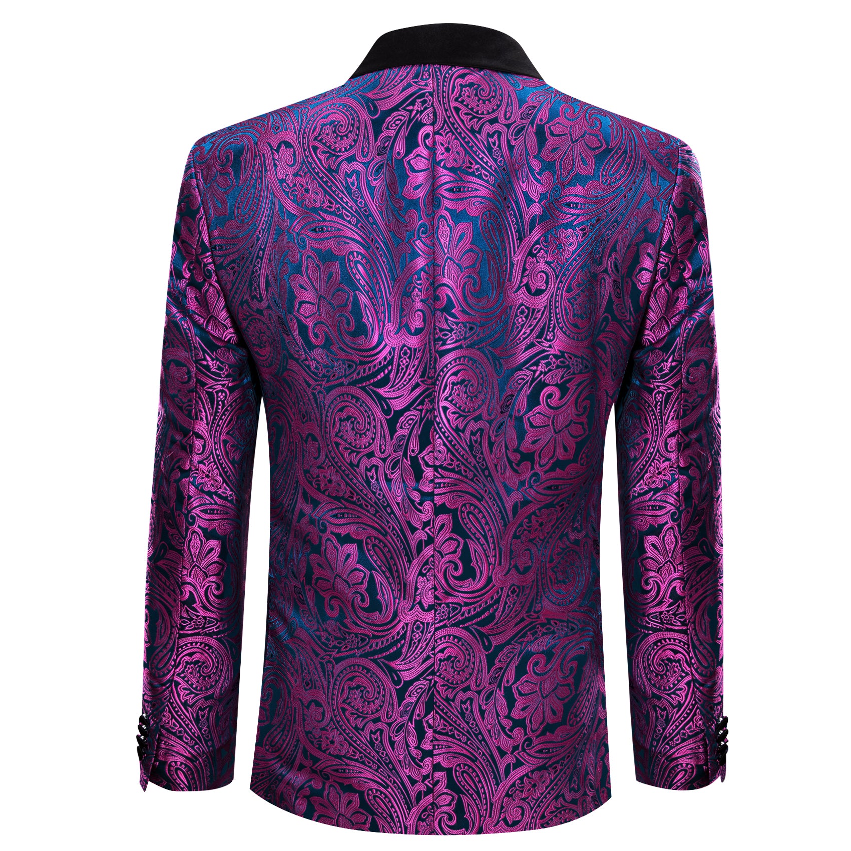 purple dress jacket Barry. Wang Men's Paisley Royal Purple Suit Notch-Lapel One Button Jac