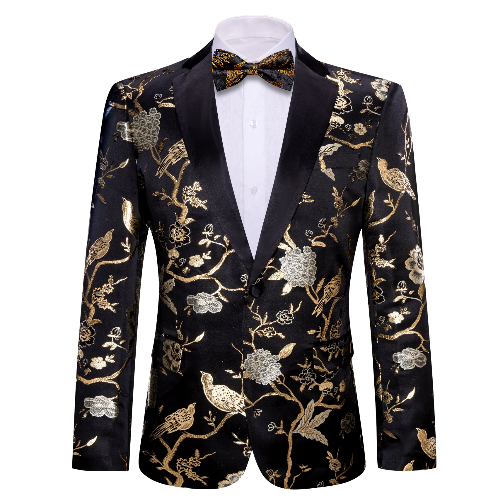 black and gold suit