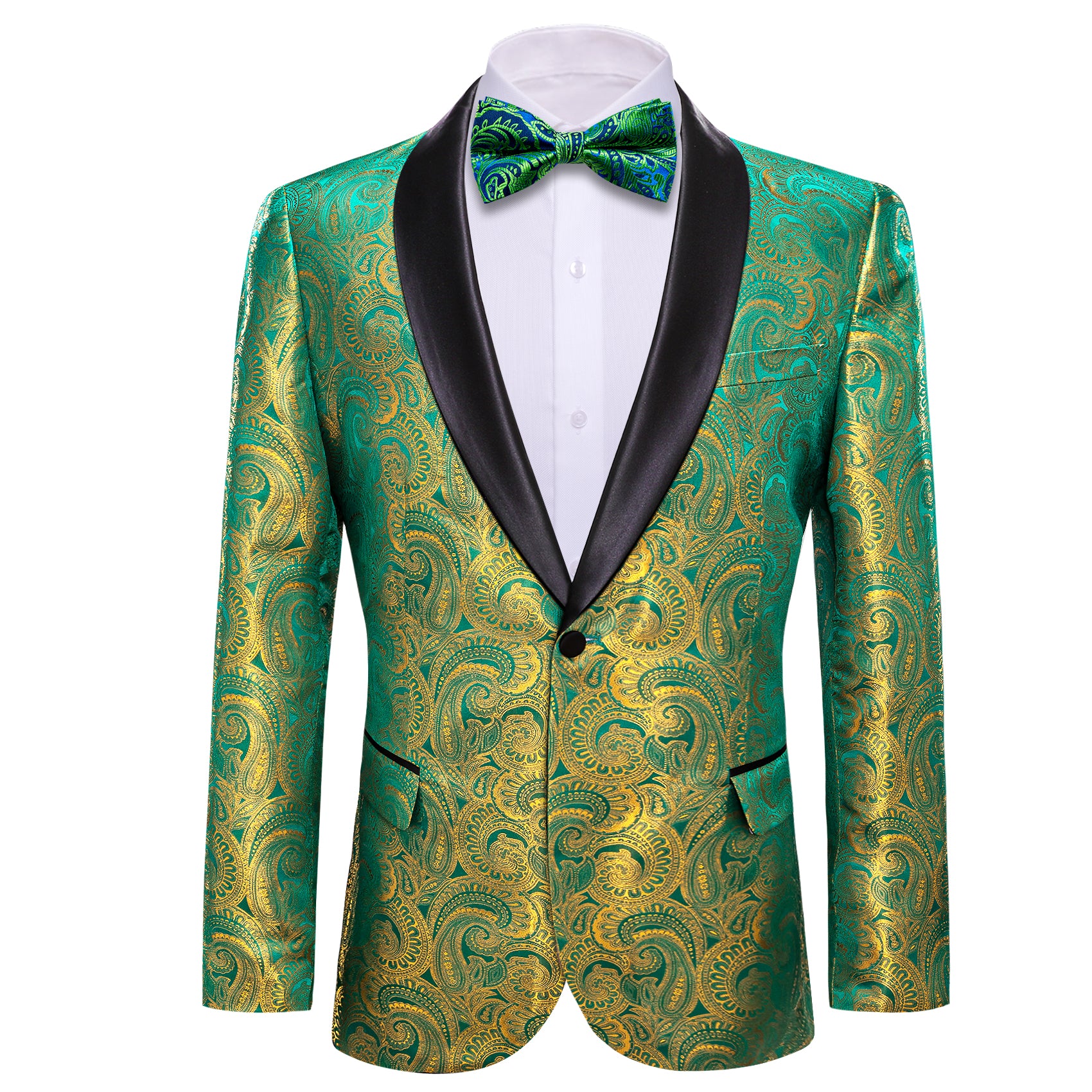 Men's Bright Green Floral Suit Jacket