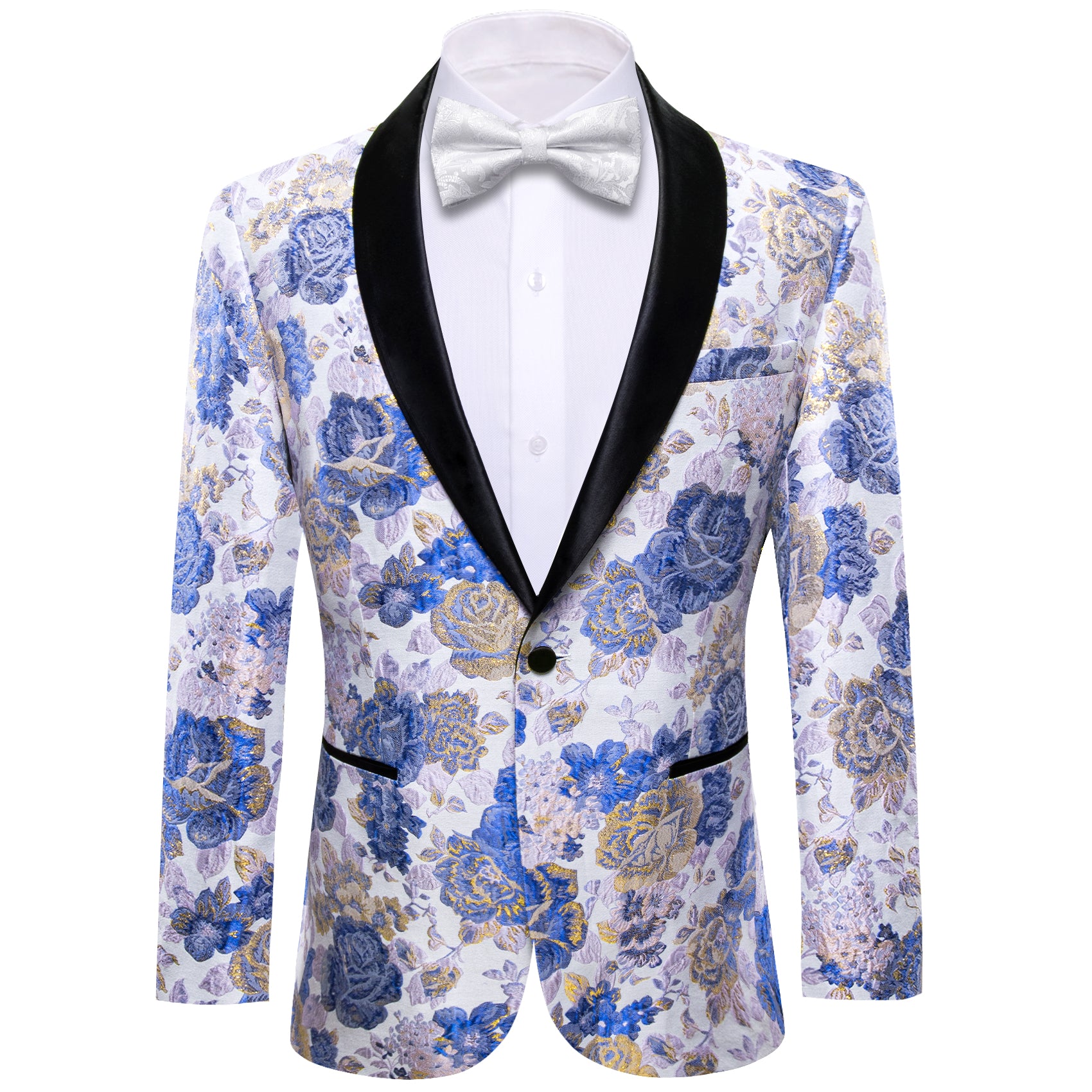 royal blue and white suit