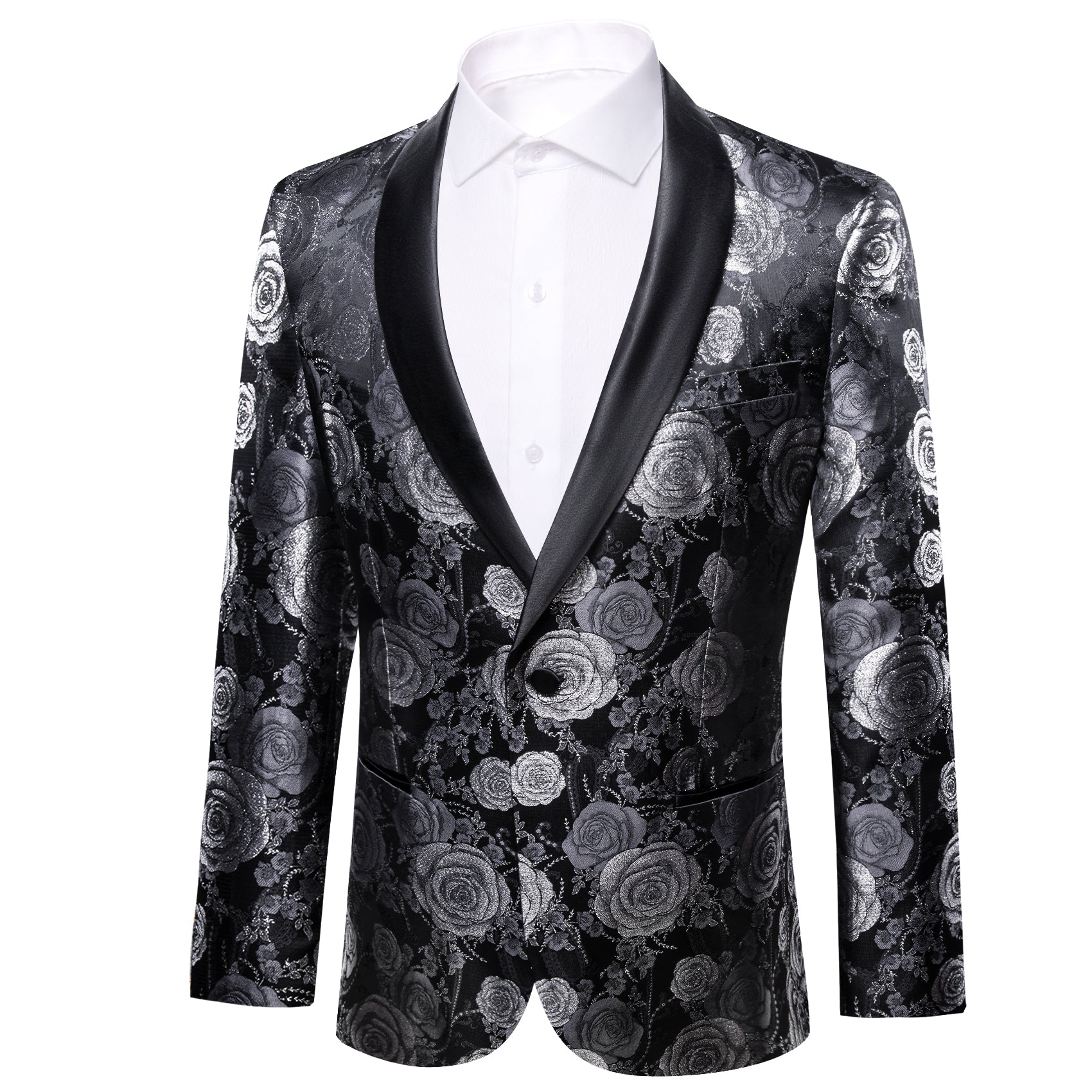 grey flower blazer