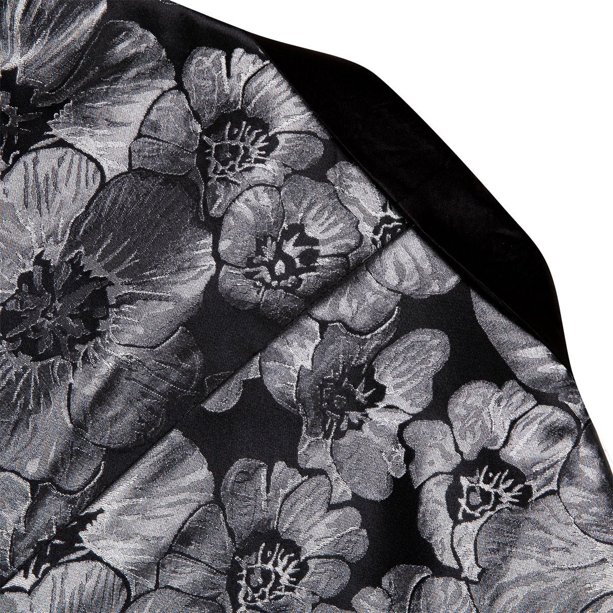 Men's Dress Party Black Floral Suit Jacket Slim One Button Stylish Blazer