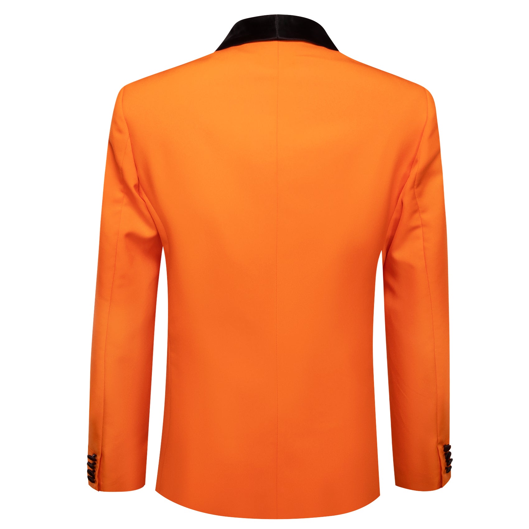 Men's Dress Orange Solid Suit Jacket Slim One Button Stylish Blazer