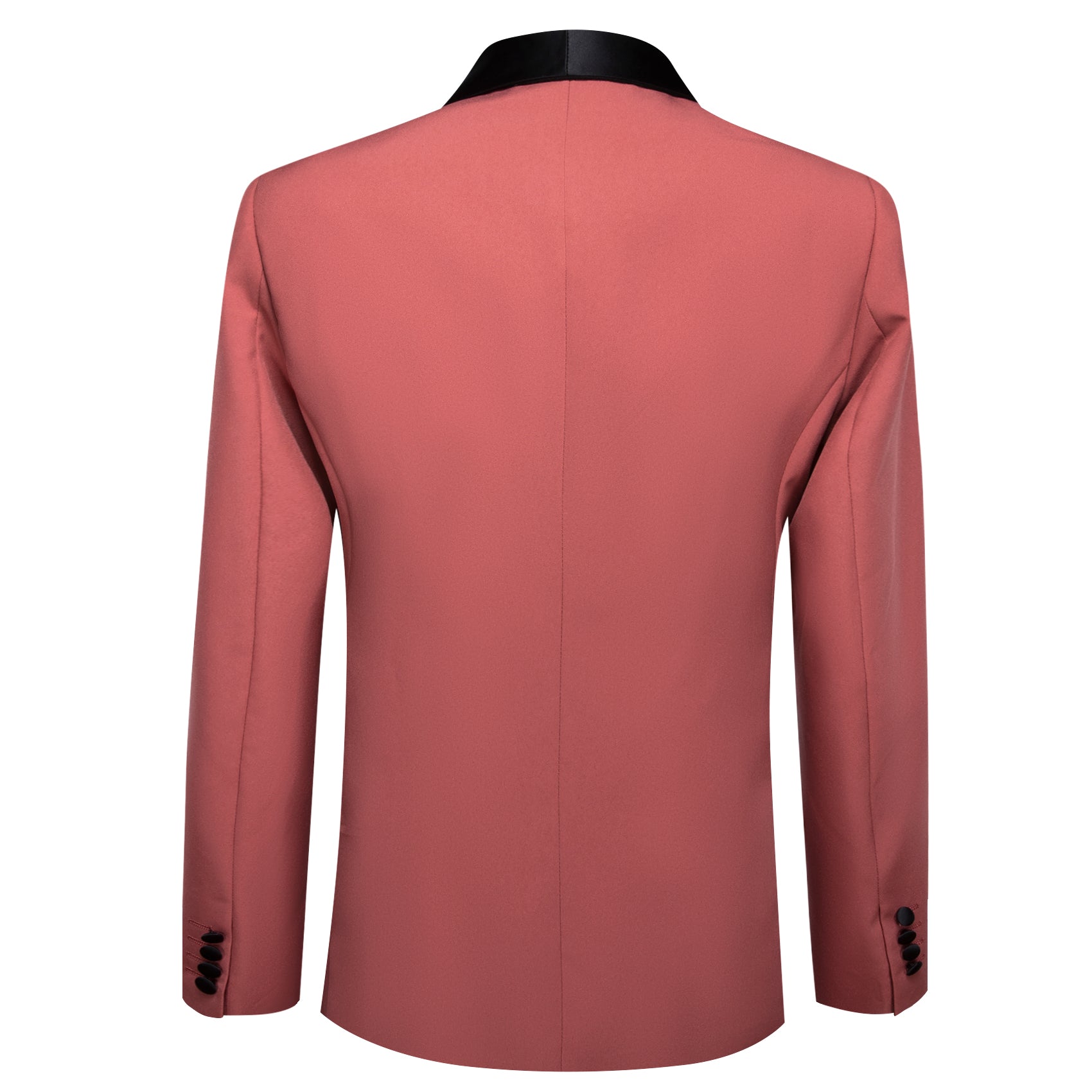 Barry.wang Men's Suit Light Coral Solid Shawl Collar Suit Jacket