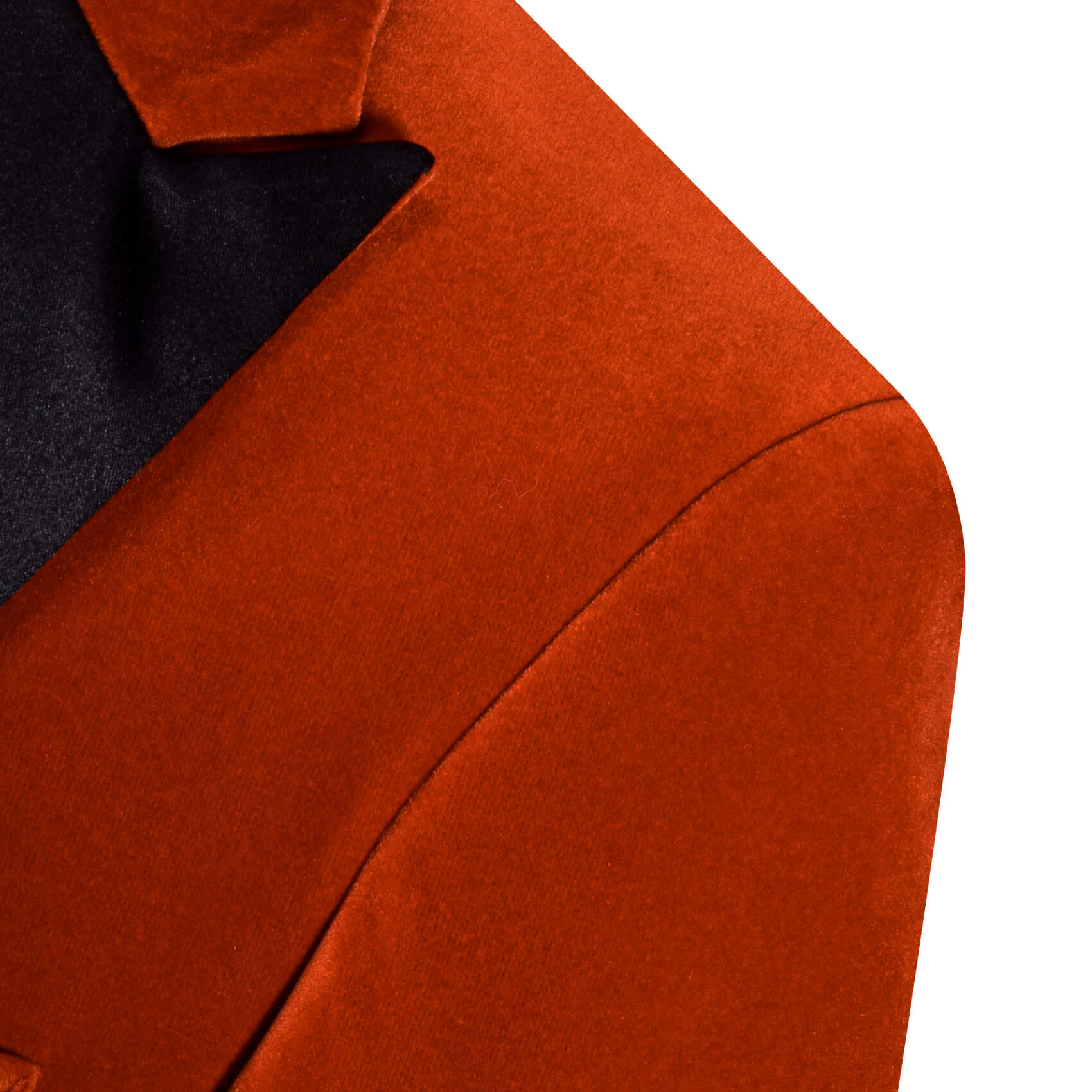 Barry.wang Peak Collar Suit Burnt Orange Solid Slim Silk Suit for Men