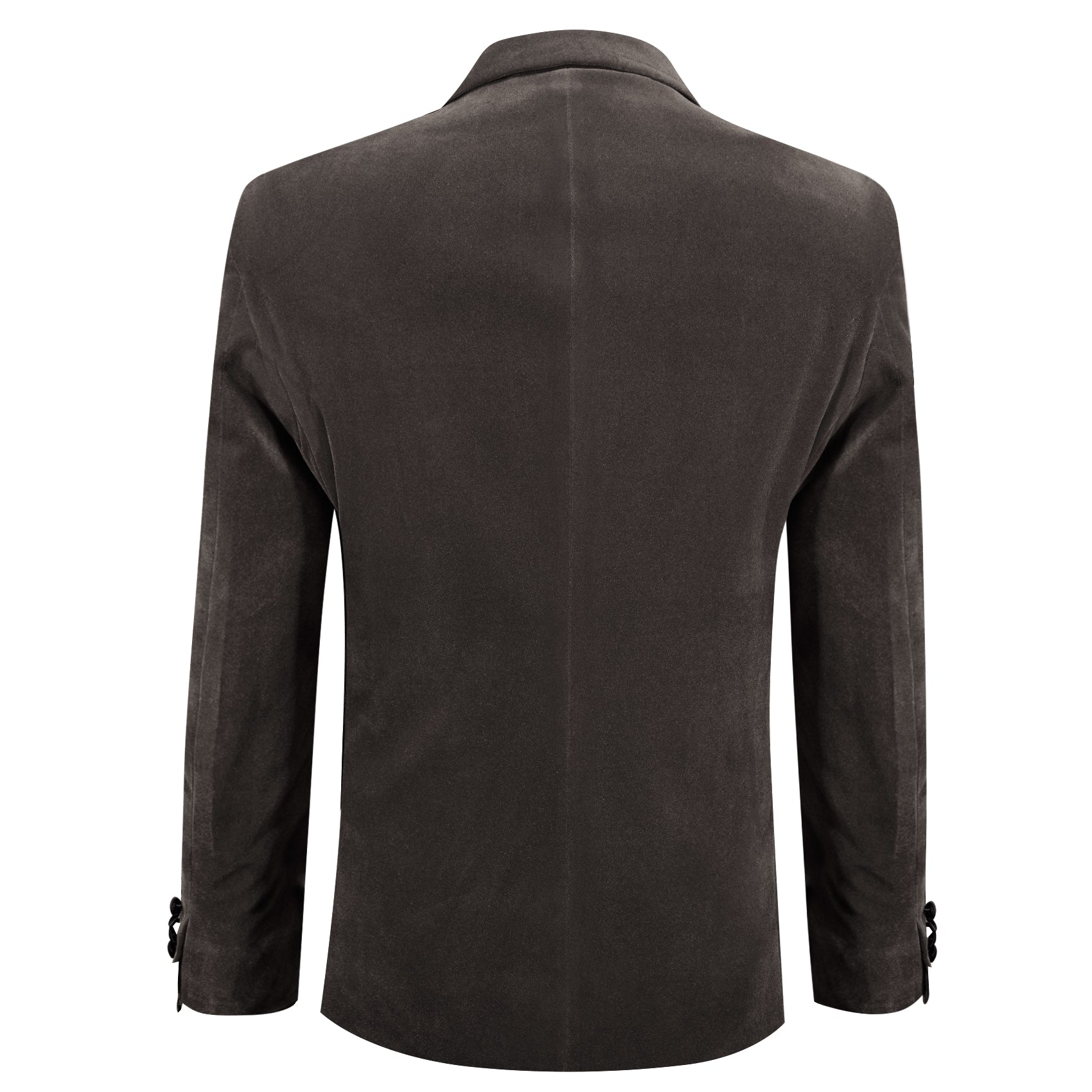 Barry.wang Men's Suit Ash Grey Solid Slim Silk Peak Collar Suit Business